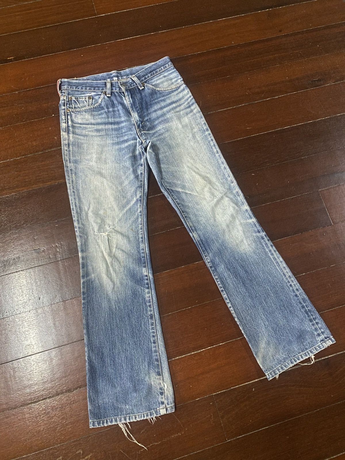 Levi's Vintage Levis Redloop 517 Bootcut distressed mud wash flare Size US 31 - 2 Thumbnail