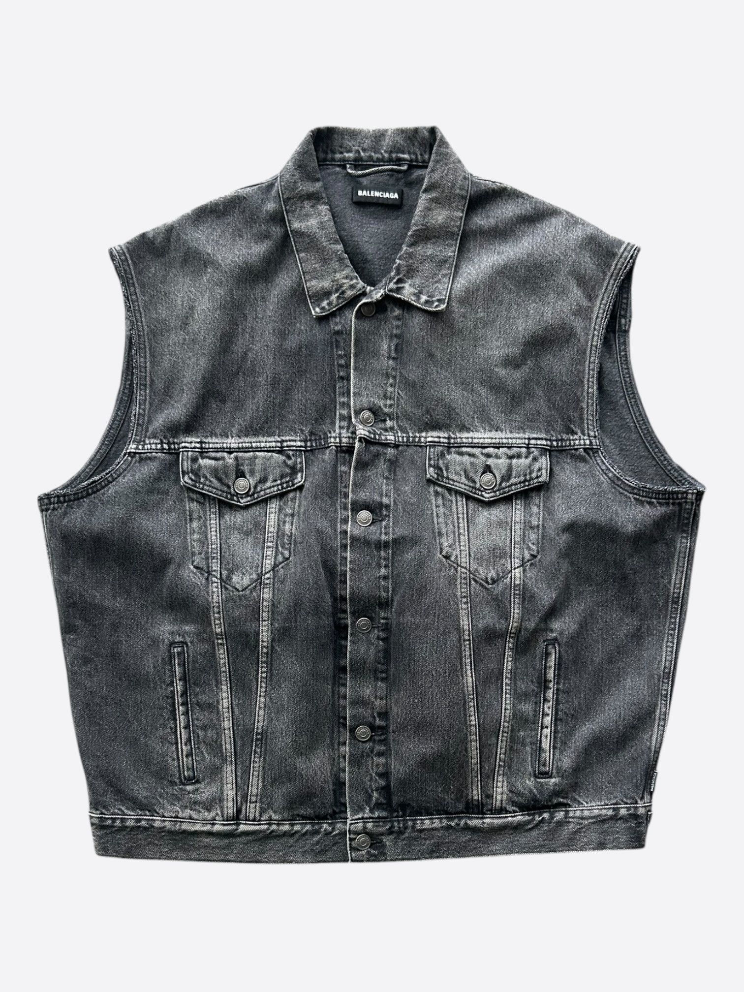 Balenciaga Balenciaga Black Denim Vest Size US XL / EU 56 / 4 - 1 Thumbnail