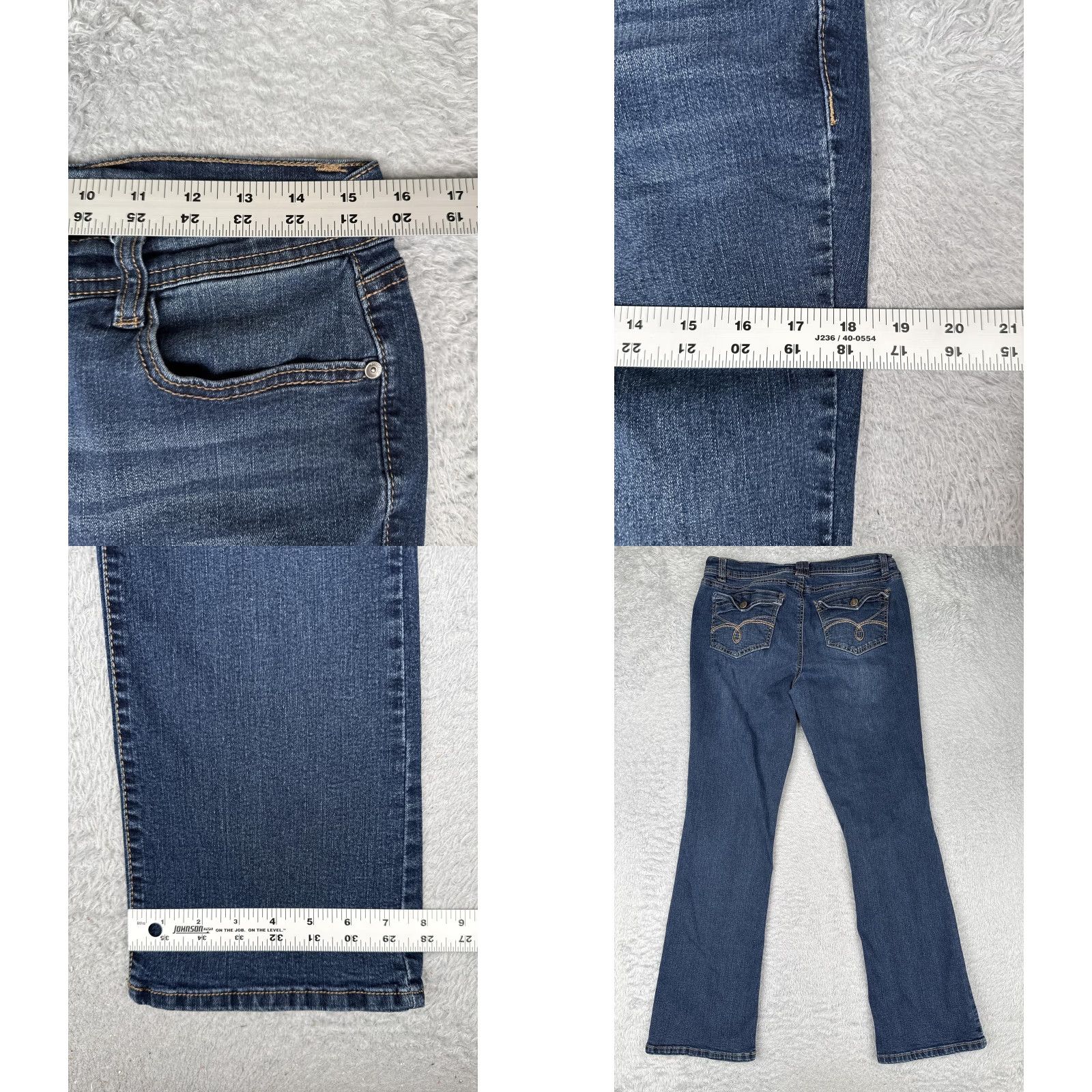 Vintage Wallflower Jeans Wallflower Regular Bootcut Jeans 15 Blue Mid Rise 30x29 Bohemian City Cowboy 5-Pocket Stretch Denim Womens Jeans Size 36" / US 14 / IT 50 - 9 Thumbnail