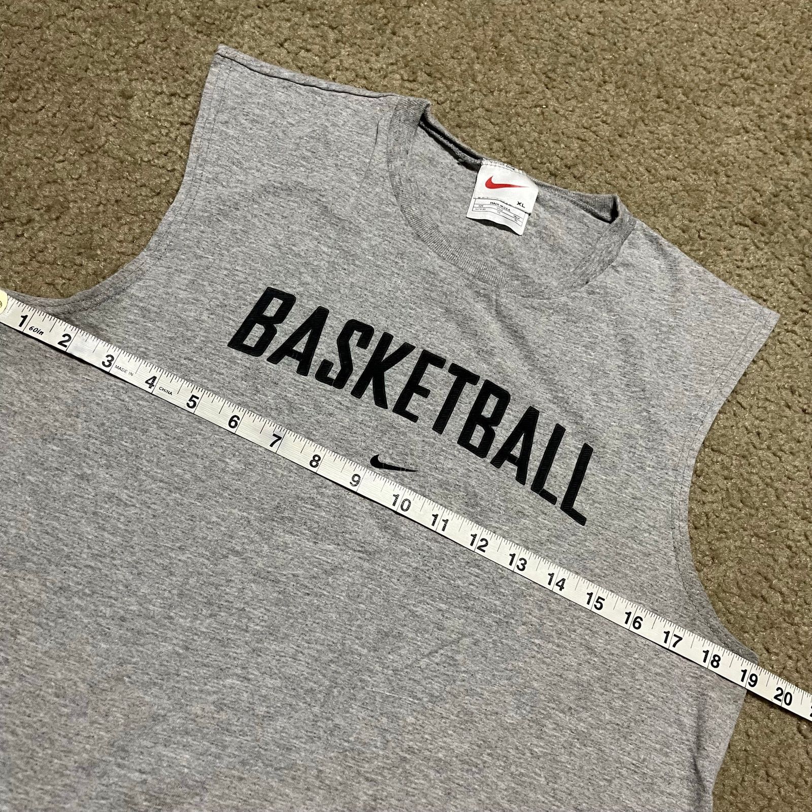 Nike Vintage Nike “Basketball” Cut-Off Tank Top Gray Sleeveless Size US XL / EU 56 / 4 - 5 Thumbnail