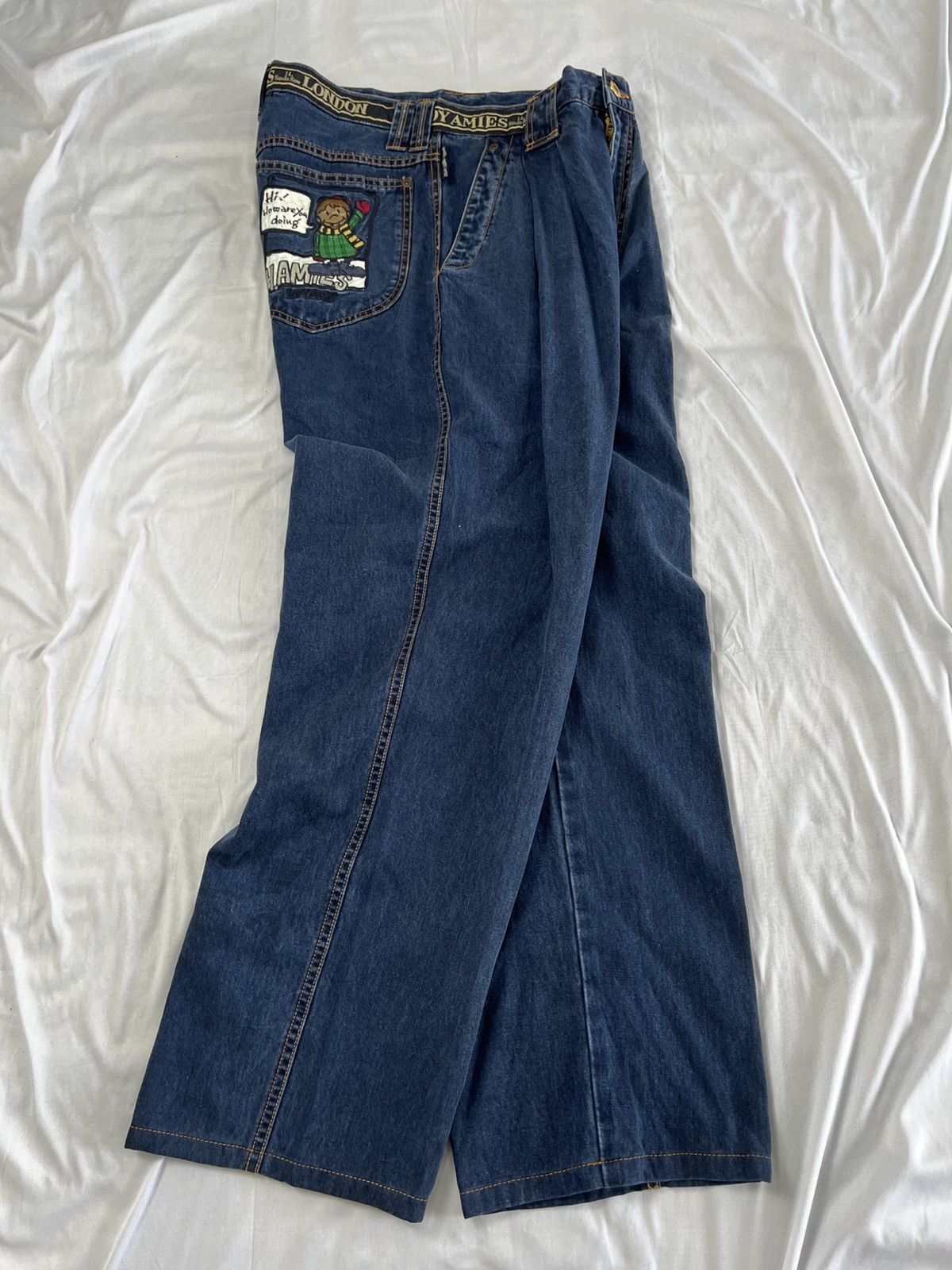 Hardy Amies HARDY AMIES JEANS PANT EMBROIDERY POCKET Size US 31 - 7 Thumbnail