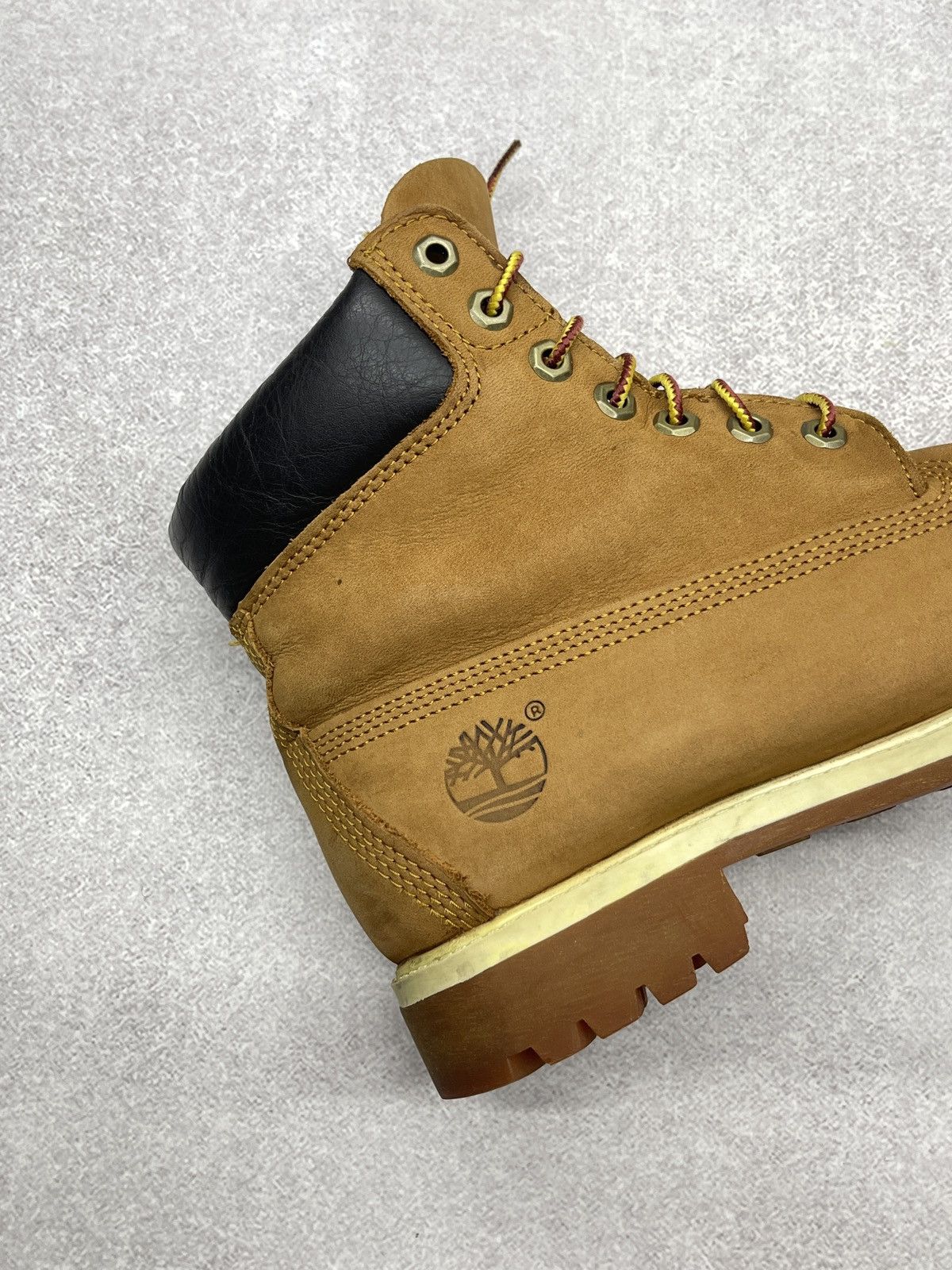 Timberland Mens Vintage Timberland Leather Boots Beige Combat Rubber Size US 8.5 / EU 41-42 - 10 Thumbnail