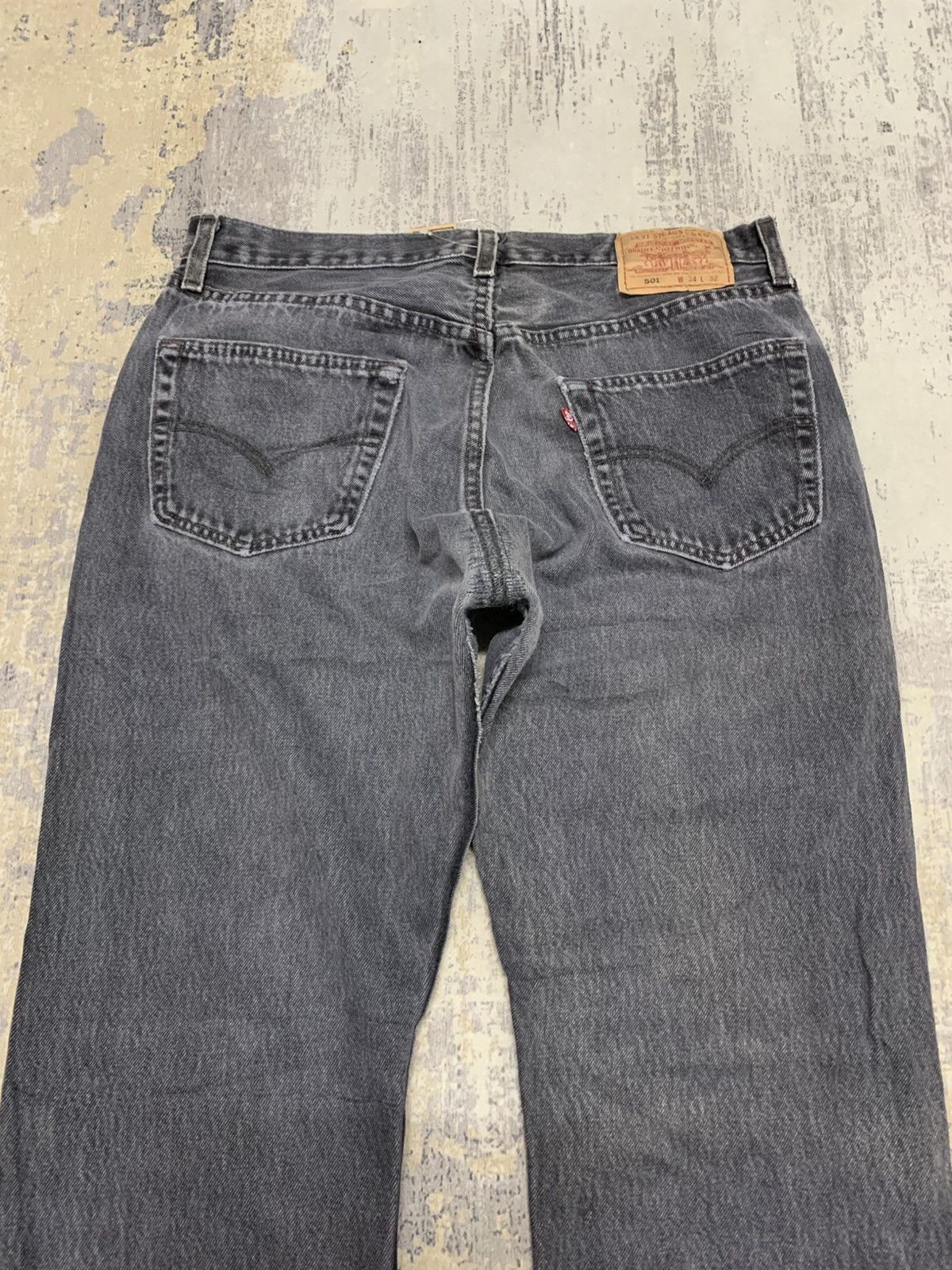 Size 30x35 Vintage Levis 501 Repaired Denim Loose Jeans