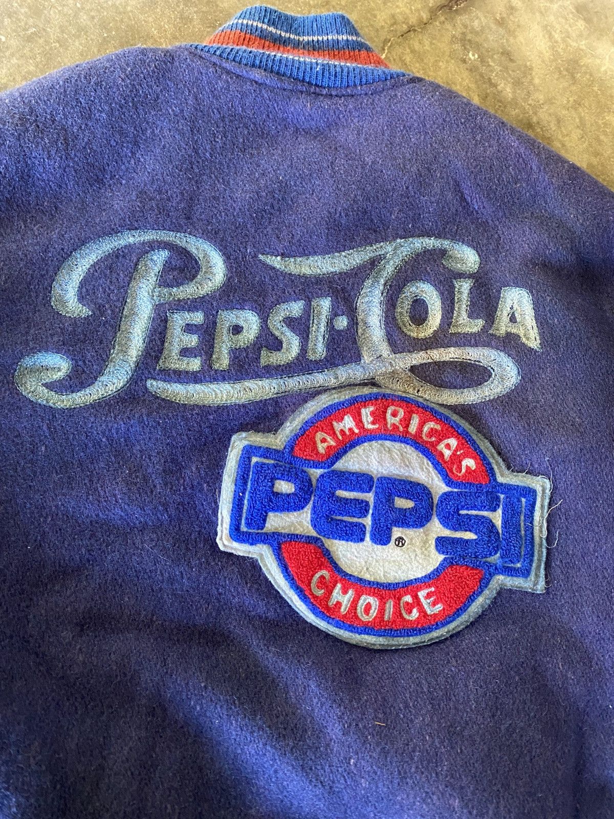 Pepsi VINTAGE Pepsi Cola Varsity Jacket 100 cotton Wool 🔥 Size US L / EU 52-54 / 3 - 10 Thumbnail