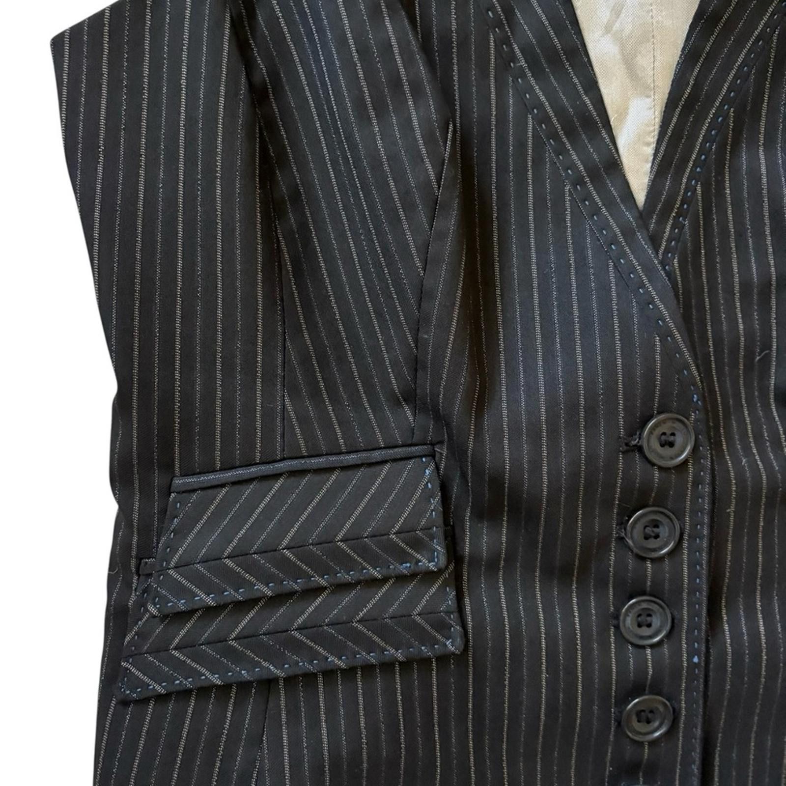Karen Millen Karen Millen England Wool Blend Charcoal Striped Vest Size 8 Size M / US 6-8 / IT 42-44 - 4 Thumbnail