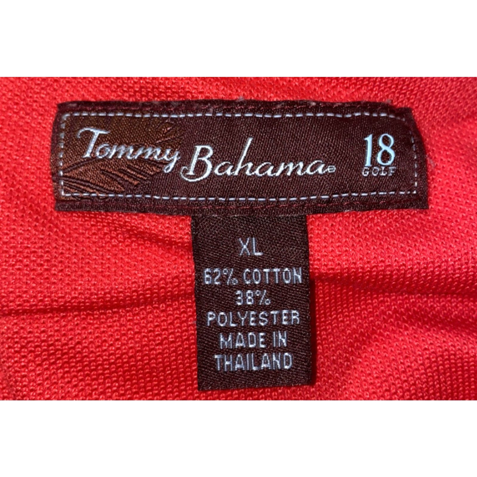 Tommy Bahama Tommy Bahama Polo Shirt Red Short Sleeve Mens XL Golf Shirt Regular Cotton/Polyester Button Collared Casual Vintage No Size US XL / EU 56 / 4 - 5 Thumbnail