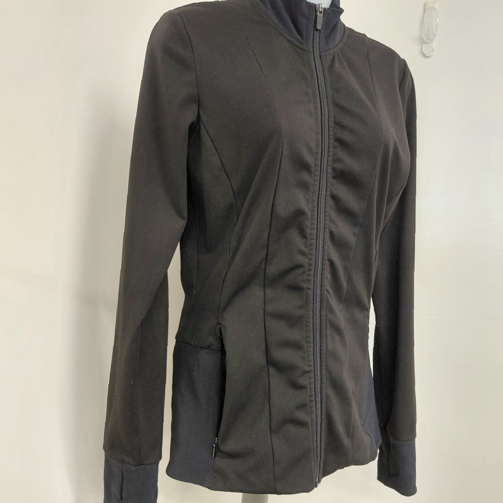 Vintage Southern Athletica Jacket Womens Small Black Long Sleeve Thumbhole Full Zip Size S / US 4 / IT 40 - 5 Thumbnail