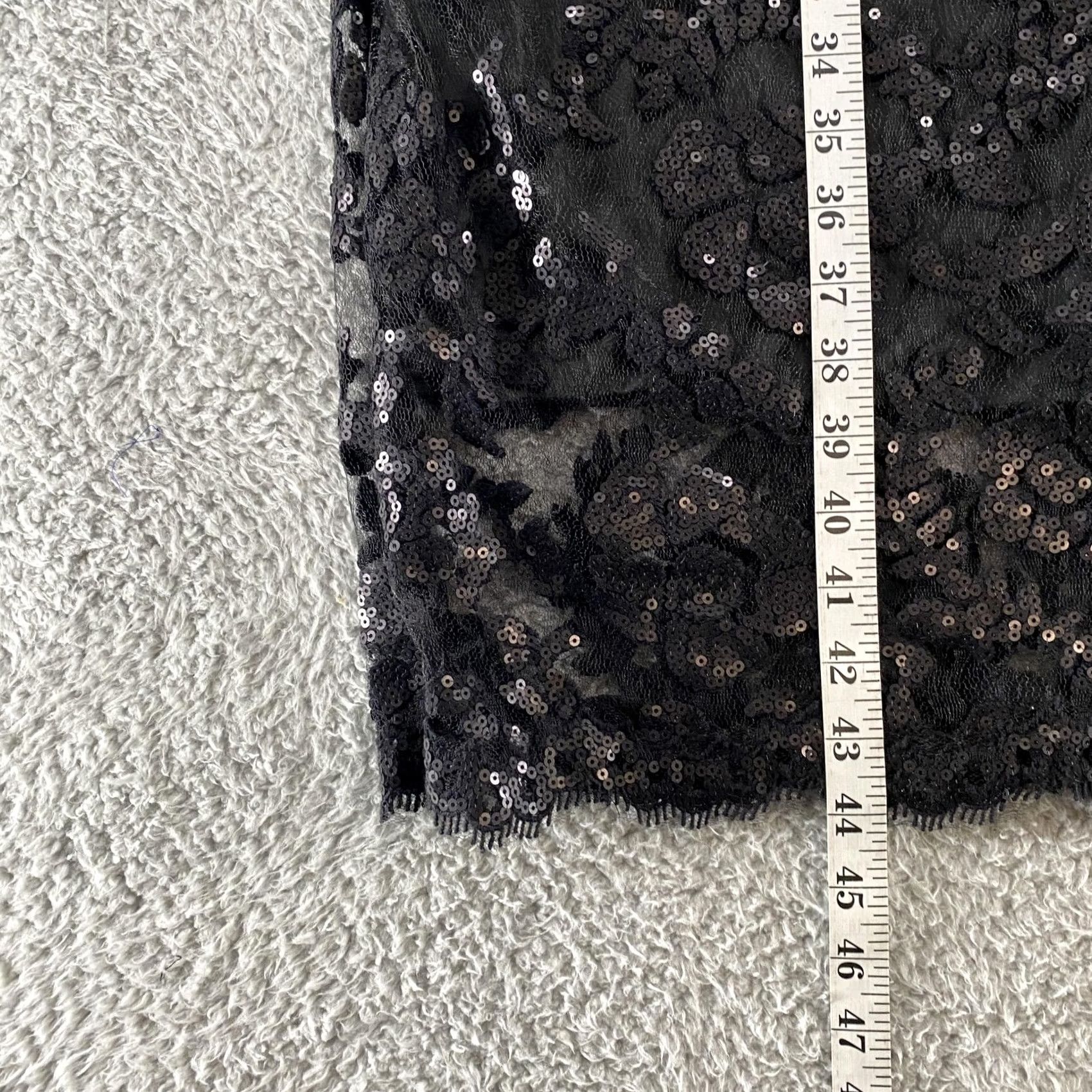 Tadashi Shoji Tadashi Shoji Dress Womens 16 Black Sequin Lace Sheath Illusion Party ALT1419M Size XXL / US 16-18 / IT 52-54 - 5 Thumbnail