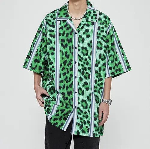 image of Art New 2022 Leopard Style Casual Shirt Button Down in Mix, Men's (Size XL)
