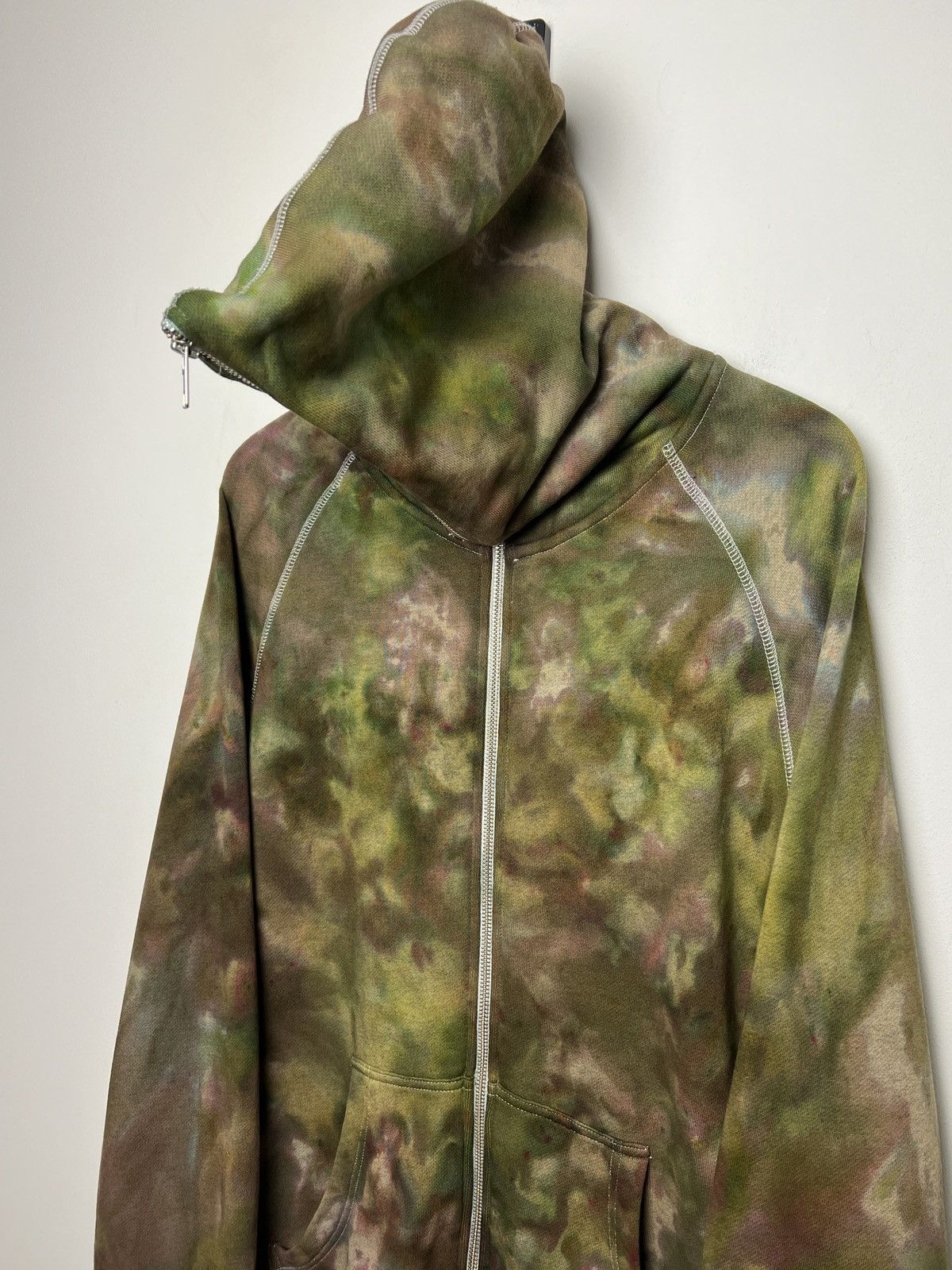 acne y2k full zip gimp camo tie dye solid hoodie