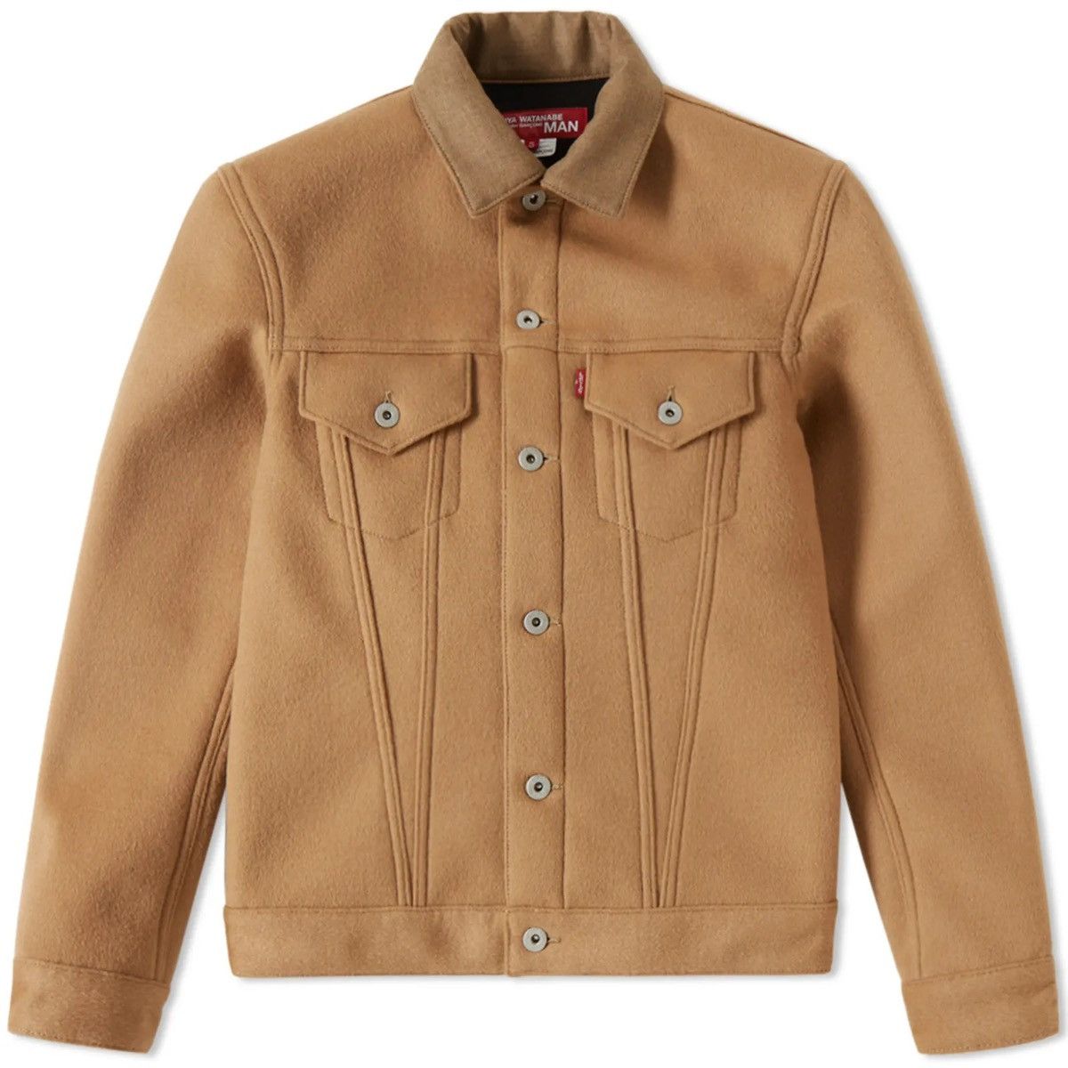 image of Junya Watanabe x Levis Junta Watanabe X Levi’S Wool Cashmere Trucker Jacket in Brown (Size Medium)