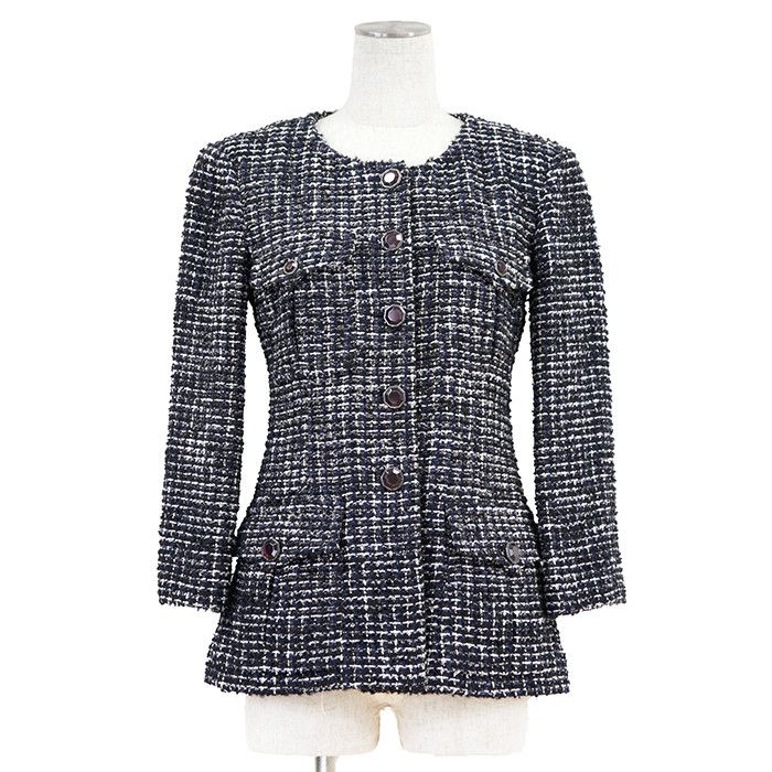 Chanel Chanel Chanel Wool Blend Tweed Jacket Textile Outerwear P44672 DUTY FREE for USA Size ONE SIZE - 1 Thumbnail