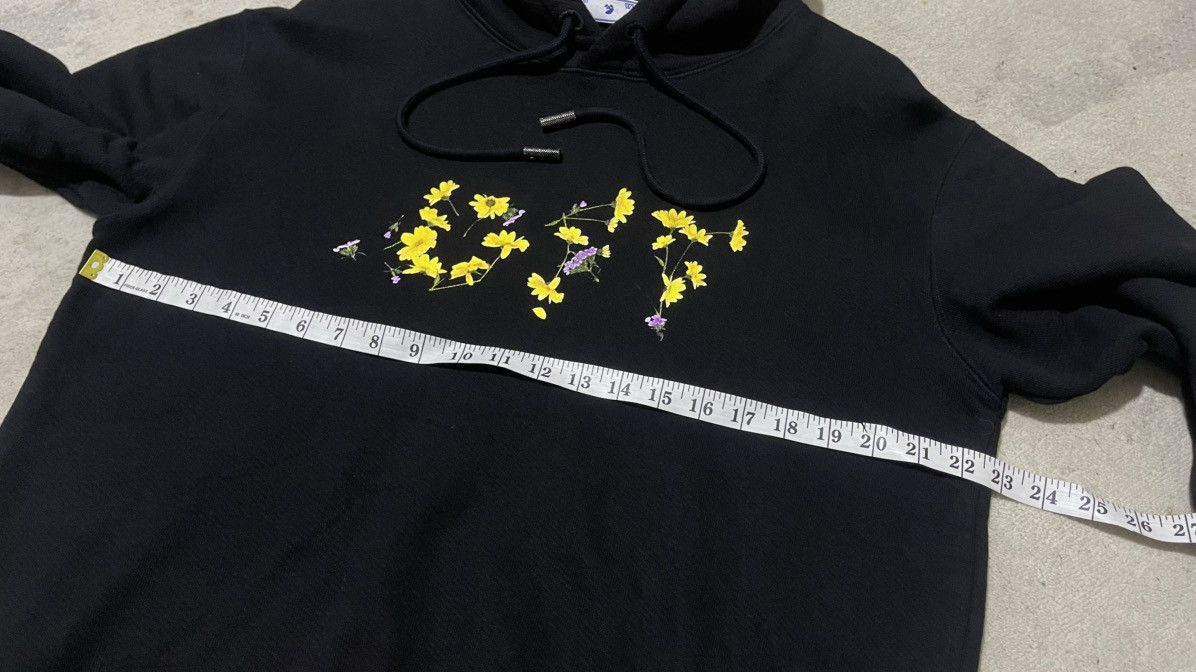 Off-White Off-White Cotton Floral Logo Hoodie Black Large Size L / US 10 / IT 46 - 22 Thumbnail
