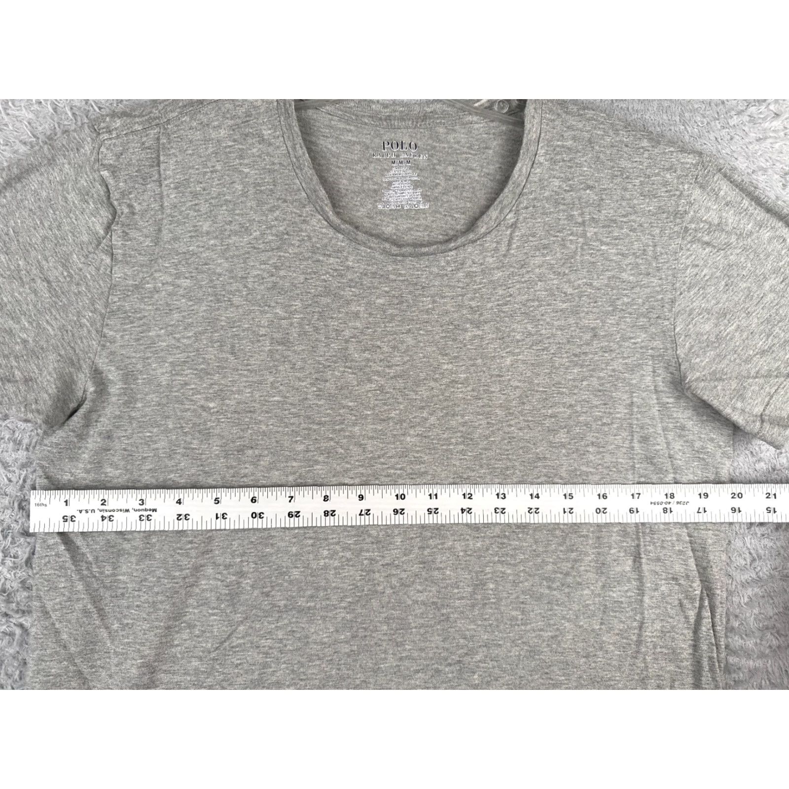 Polo Ralph Lauren Polo Ralph Lauren Shirt Men Medium Gray 100% Cotton Short Sleeve Crew Neck Slim Embroidered Logo Classic American Designer Sports Mens Size US M / EU 48-50 / 2 - 7 Thumbnail