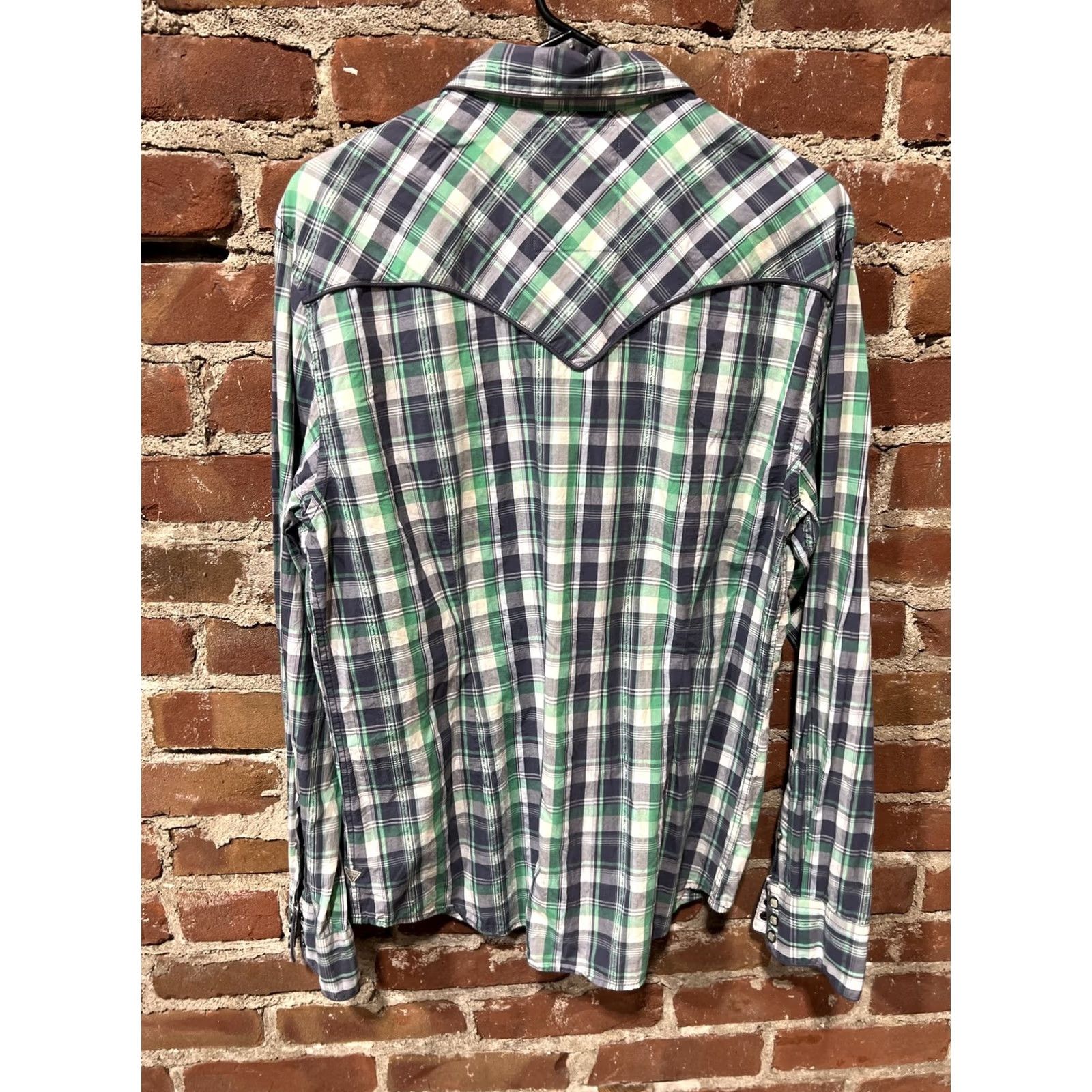 Guess GUESS SHIRT GREEN PLAID WESTERN PEARL SNAP MEDIUM MENS Size US M / EU 48-50 / 2 - 3 Thumbnail