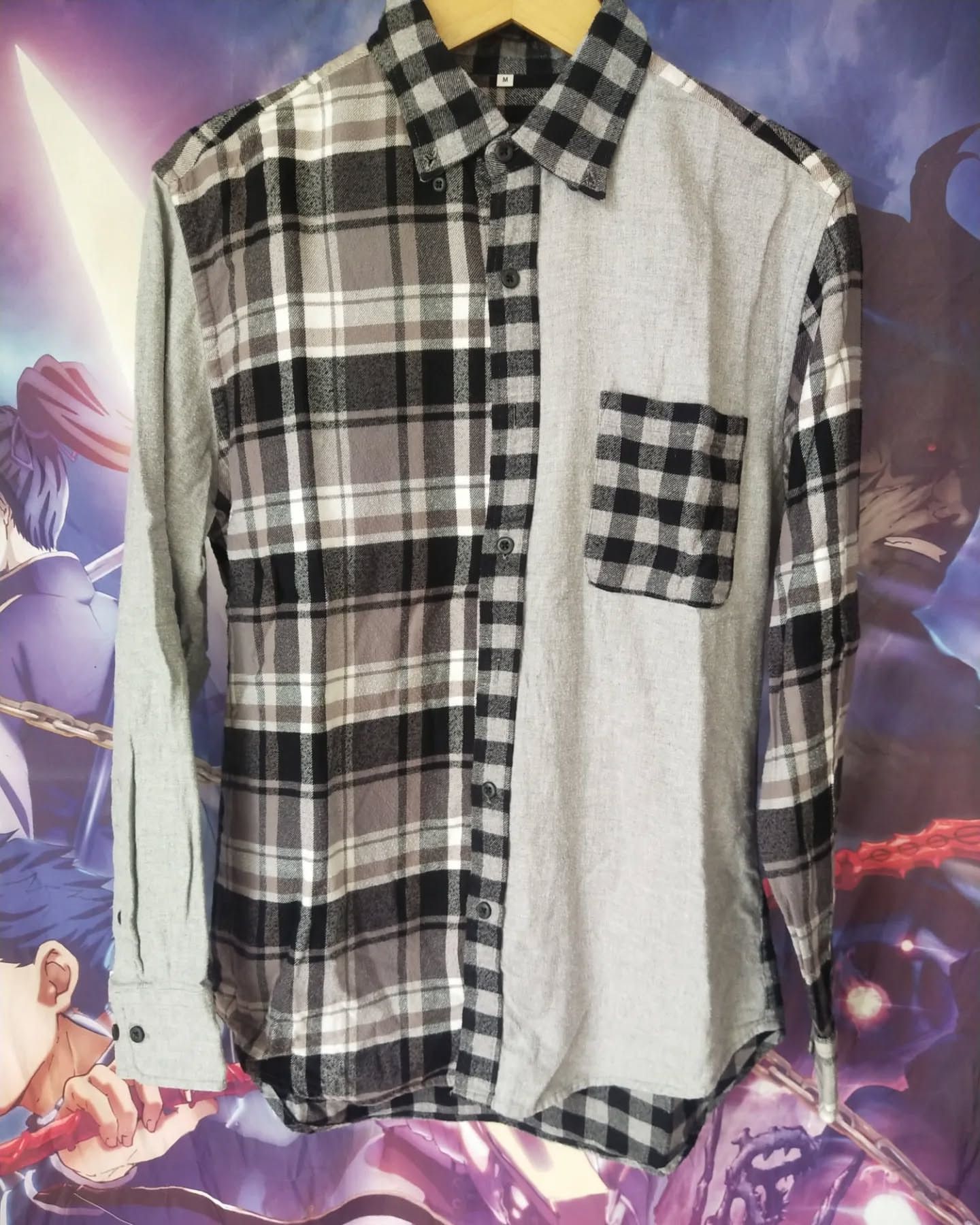 Hysteric Glamour Topvalu Black and White Colorblock Plaid Flanel Shirt Size US M / EU 48-50 / 2 - 1 Thumbnail