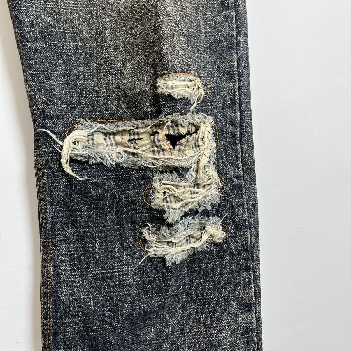 If Six Was Nine Vintage Nylaus Distressed Patchwork Inspired Kapital Jeans Size US 30 / EU 46 - 6 Thumbnail