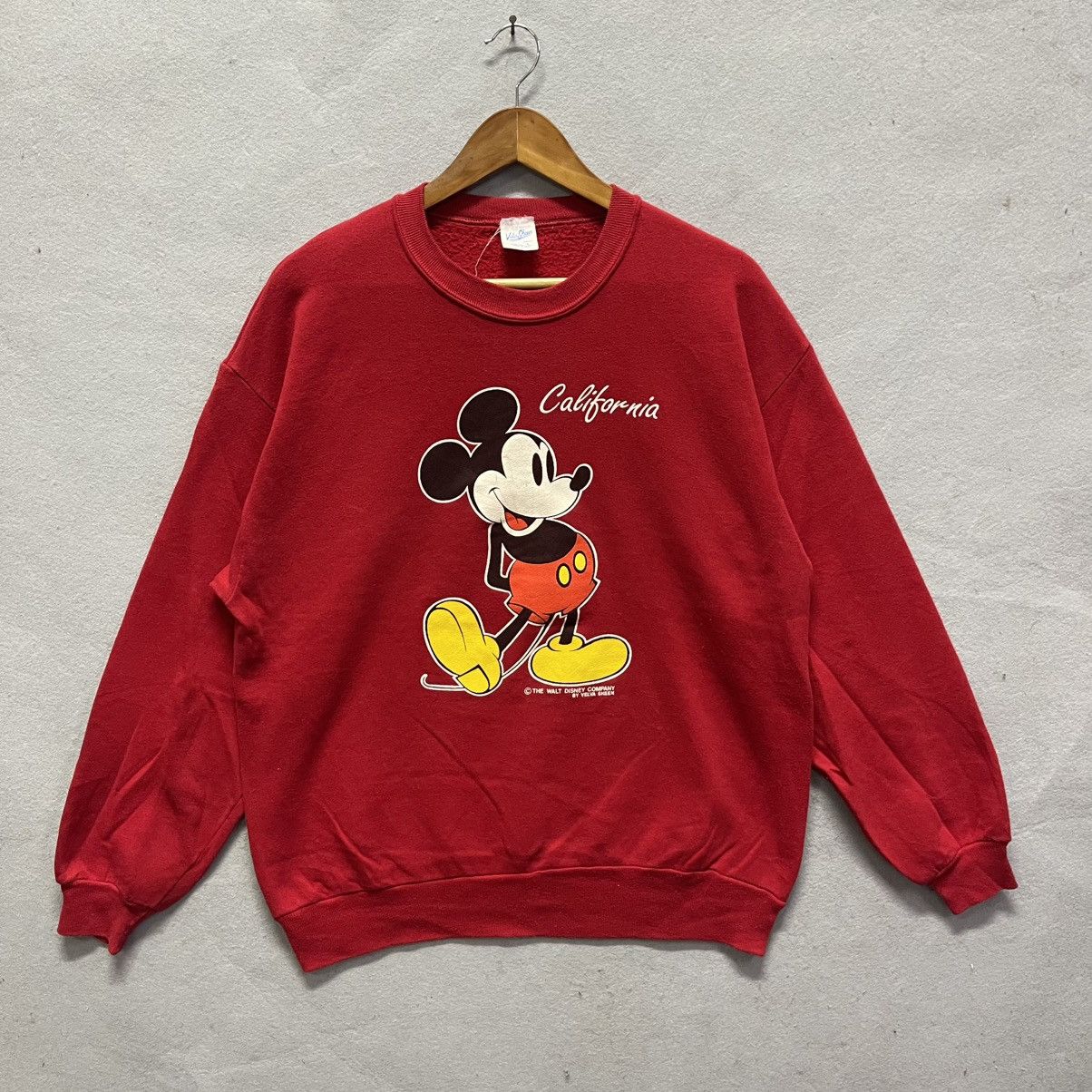 Disney Vintage Mickey Mouse “California” Red Sweatshirt Velva Sheen Size US L / EU 52-54 / 3 - 1 Thumbnail
