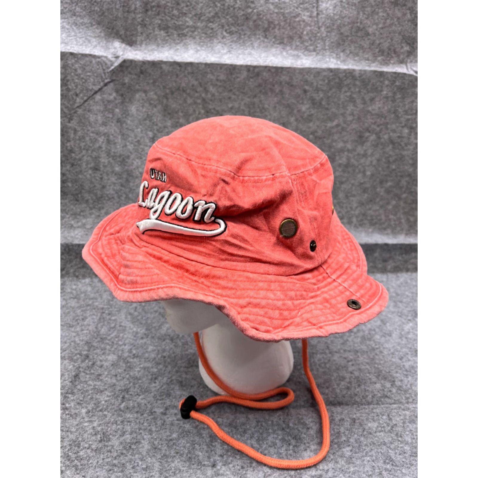 Vintage Lucky 7 Hat Bucket Adult M Red Cotton Fish Hiking Camping Logo 90s None Mens Size ONE SIZE - 4 Thumbnail