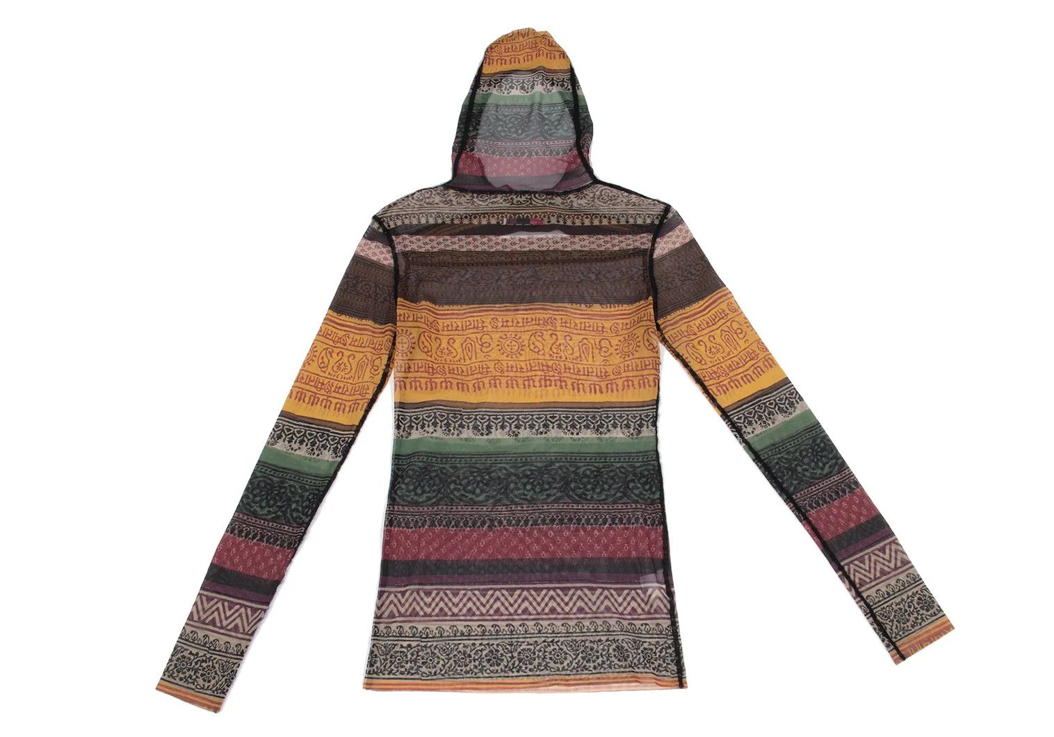 Jean Paul Gaultier Ethnic Print Power Net Hoodie Top Multi Color Size 48 Size US M / EU 48-50 / 2 - 10 Thumbnail