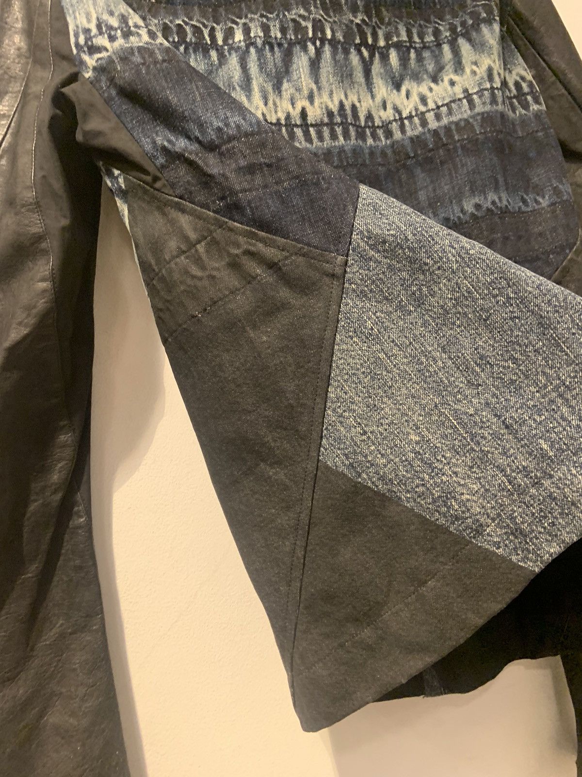 Rick Owens Rick Owens RELEASE SS10 Denim Jacket with Leather Sleeves Size US S / EU 44-46 / 1 - 10 Thumbnail