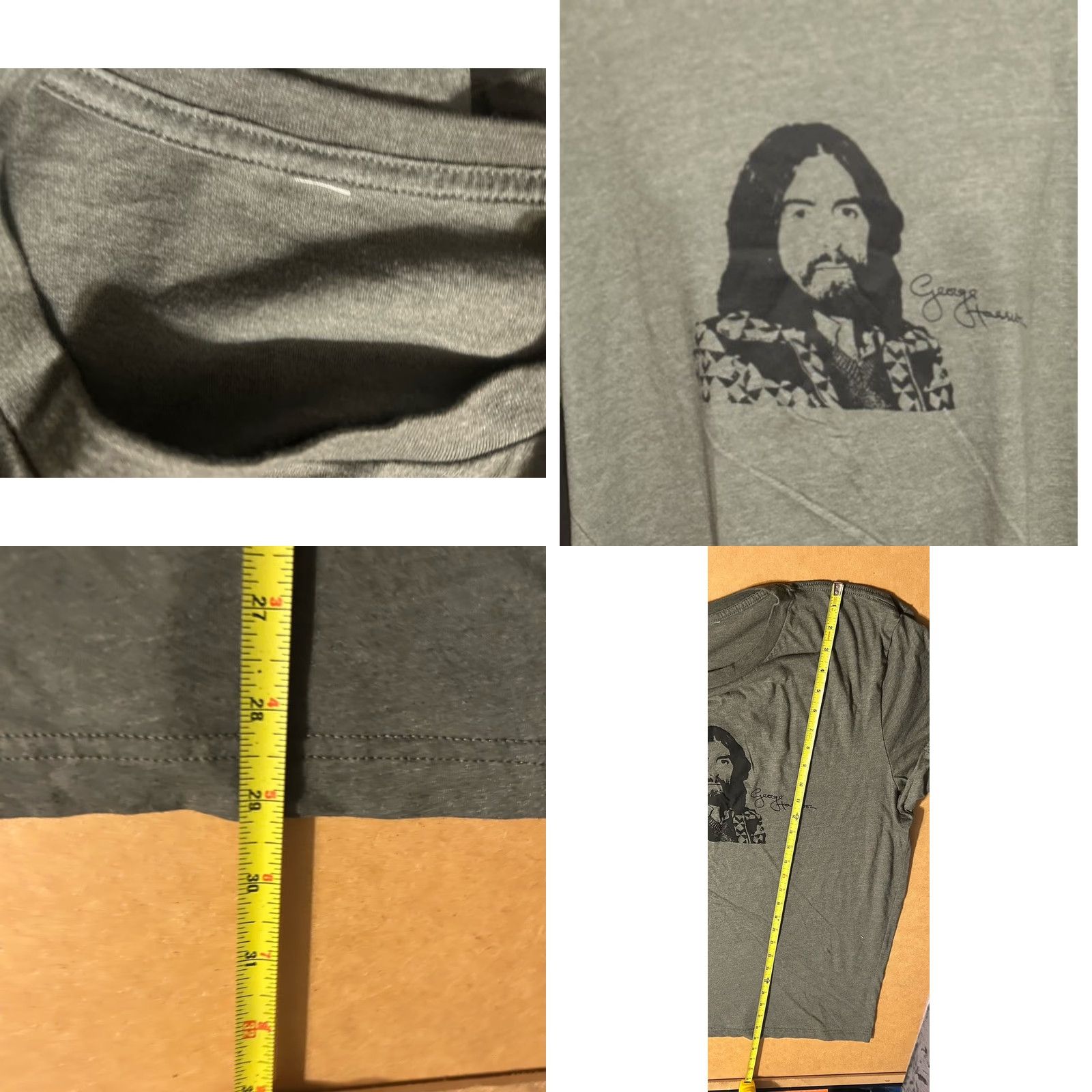 George VINTAGE George Harrison Shirt Men 2XL Heather Green Short Sleeve Front Face Graphic Size US XXL / EU 58 / 5 - 9 Thumbnail