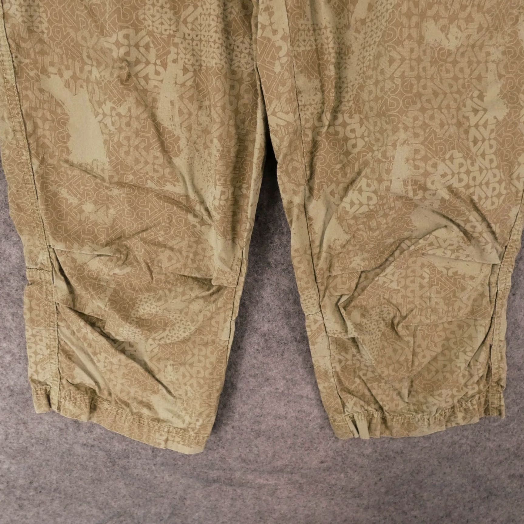 Nike Nike Pants Womens Small Capri Beige Brown Geo Button Fly Drawstring Logo Capris Womens Size 28" / US 6 / IT 42 - 5 Thumbnail
