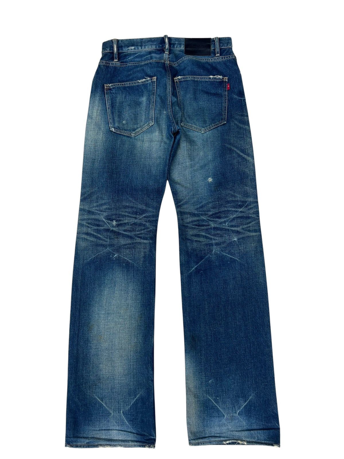 Backbone Vintage BackBone Distress Mud Denim Bootcut Selvedge Jeans Size US 31 - 15 Thumbnail