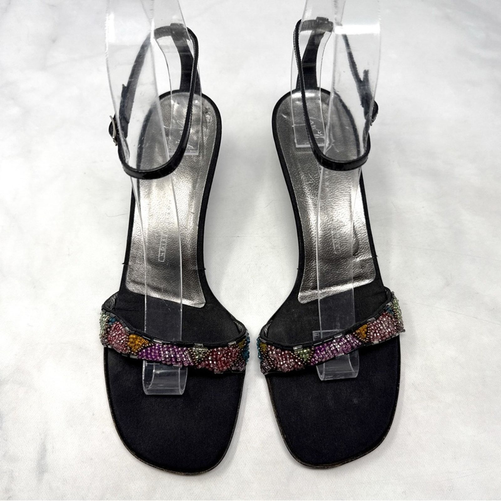 Giuseppe Zanotti Giuseppe Zanotti Vintage 90s Y2K Bead AnkleStrap Kitten Heel Size US 7 / IT 37 - 4 Thumbnail