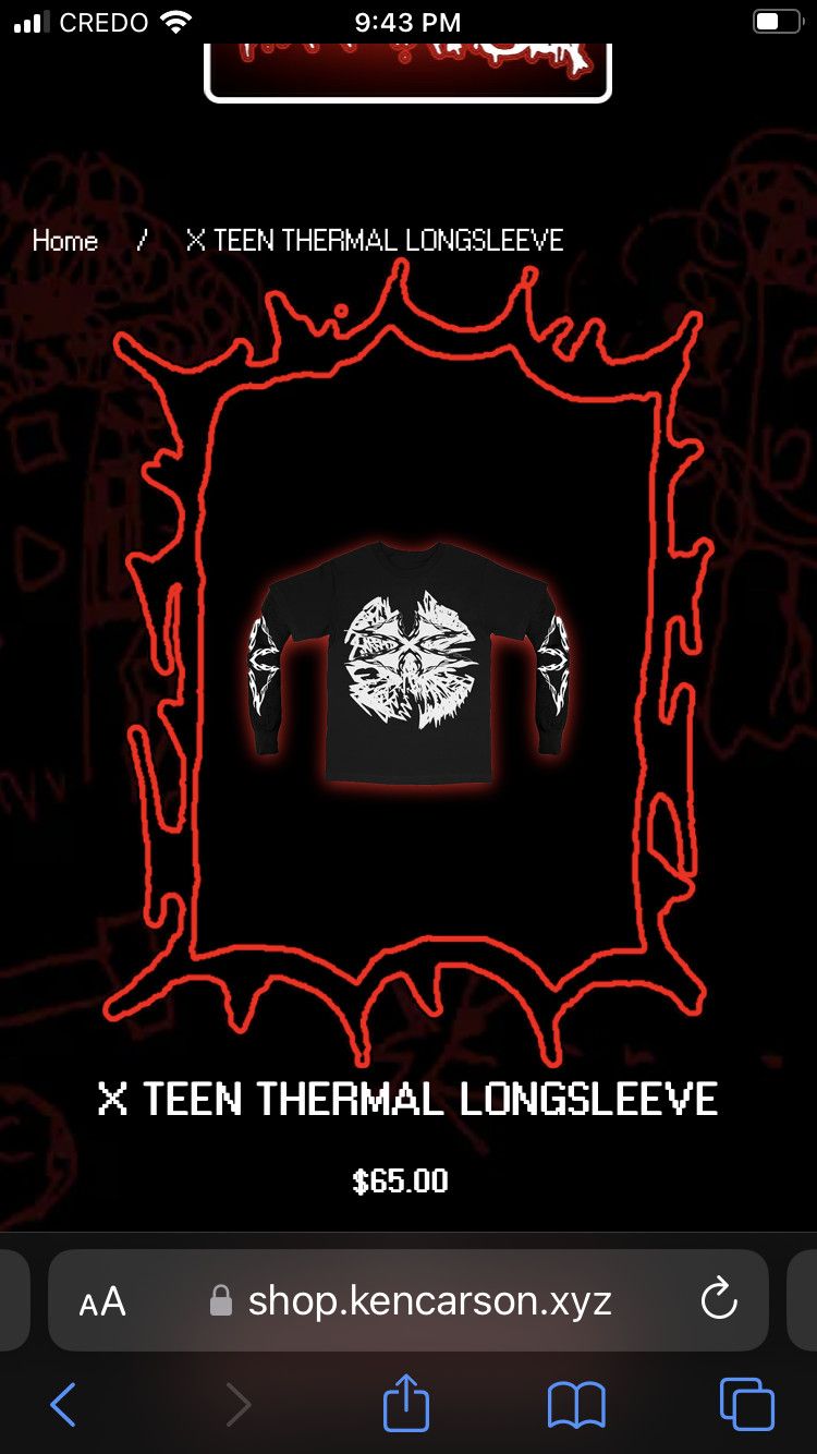 Ken Carson X Teen thermal longsleeve Size US L / EU 52-54 / 3 - 6 Thumbnail