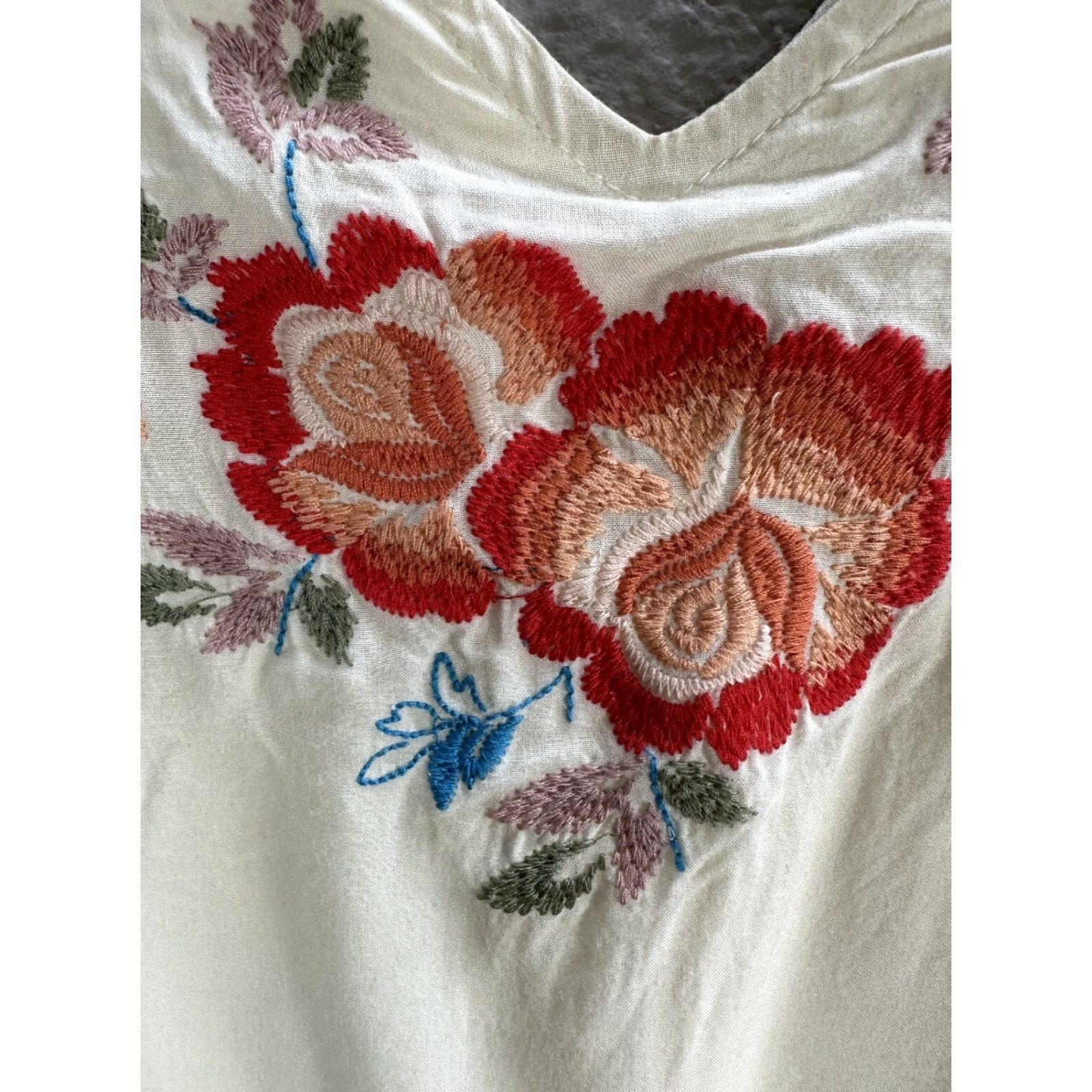 Vintage Altar'd State Blouse Shirt Tunic S Vanilla Bell Sleeve Embroidered Size S / US 4 / IT 40 - 4 Thumbnail