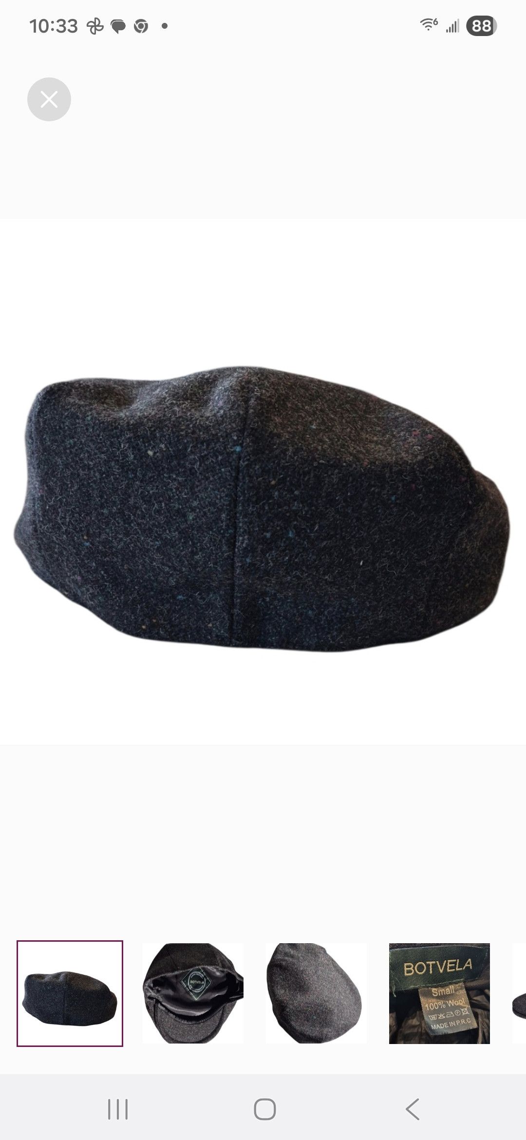 Other Botvela Tweed Flat Cap Size 30 - 1 Thumbnail