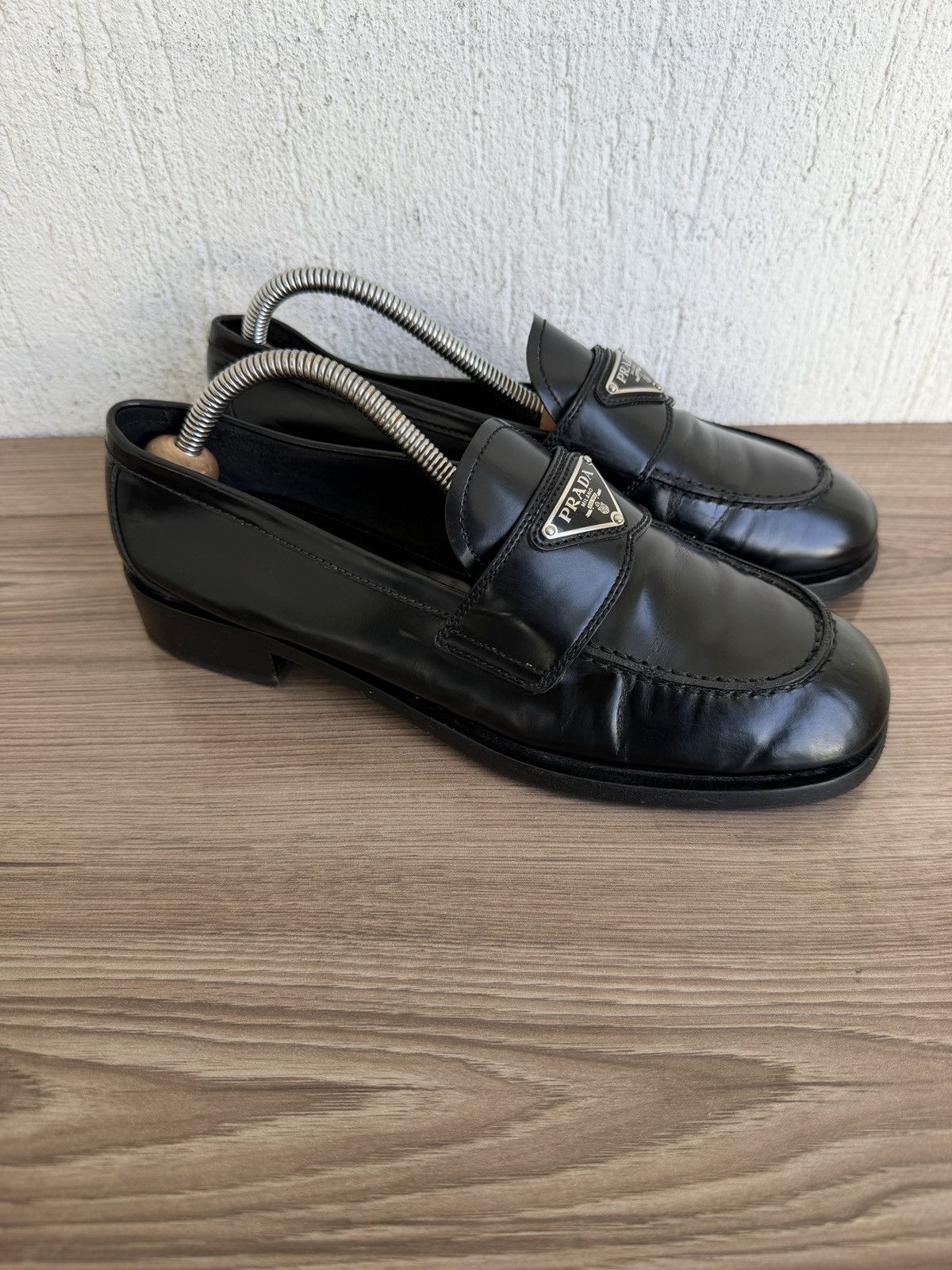 Prada ❤️🔥 brushed leather loafers Size US 9 / IT 39 - 8 Thumbnail