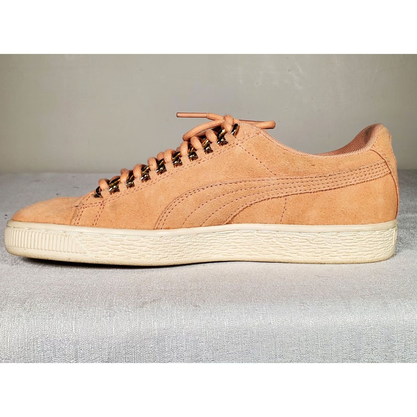 Puma PUMA Suede Classic X-Chain Sneakers Dusty Coral Rose Gold Women's US 7.5 Sneakers L o w T o p Chain Lace Eyelets Comfort Size US 8 / IT 38 - 3 Thumbnail