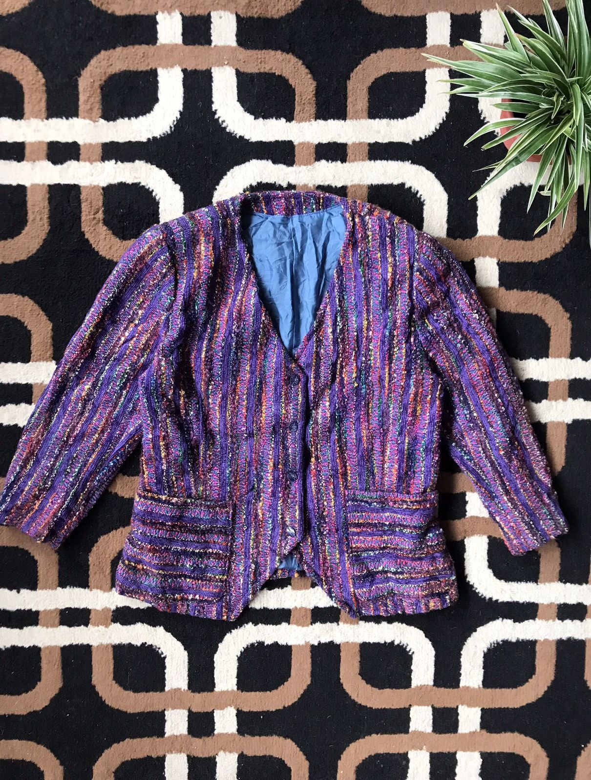 Japanese Brand × Vintage VTG Rainbow Stripe Blazer for Women Size M / US 6-8 / IT 42-44 - 1 Thumbnail