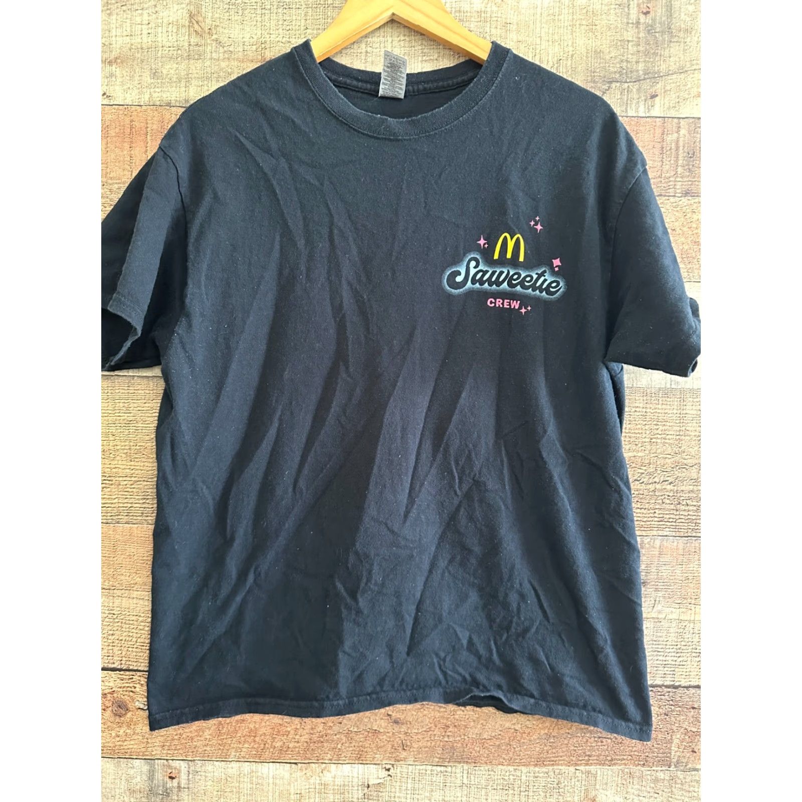 Gildan Mens T-Shirt Size Large Black Mcdonalds Saweetie Crew Short Sleeve Size US L / EU 52-54 / 3 - 2 Thumbnail