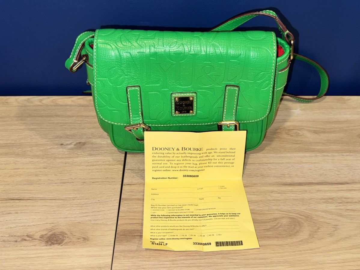 Dooney & Bourke Dooney & Bourke Embossed Logo Leather Crossbody – Green Size ONE SIZE - 4 Thumbnail