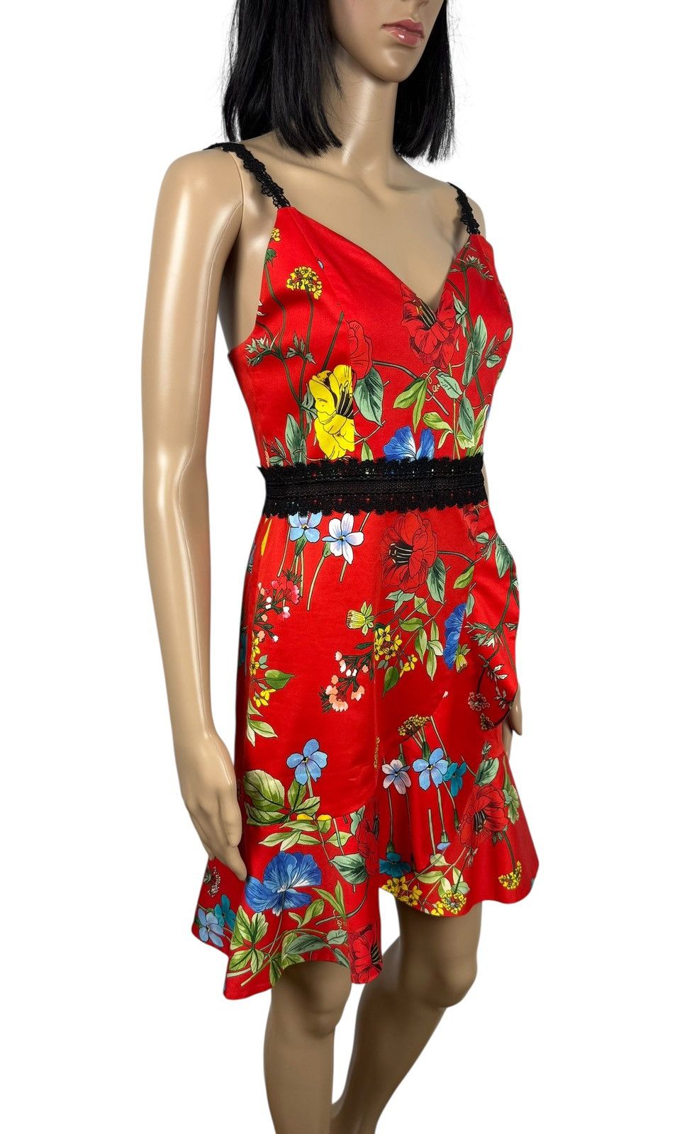 Alice + Olivia Alice + Olivia Kirby Lace-Trim Ruffled Floral Dress Cotton Size S / US 4 / IT 40 - 4 Thumbnail