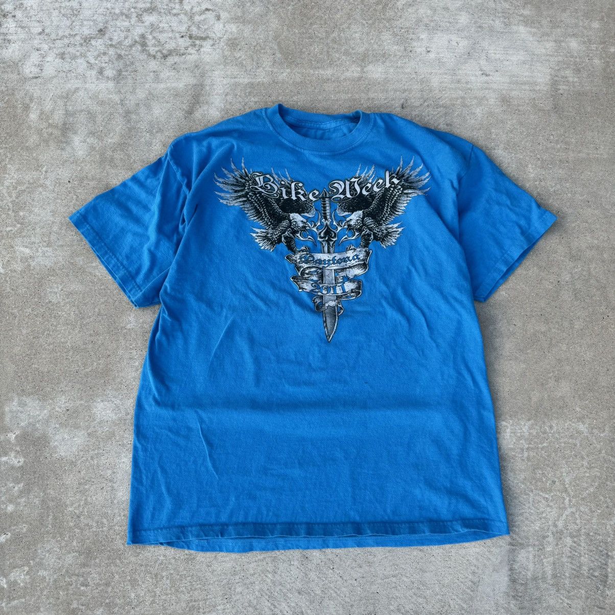 Affliction × Harley Davidson × JNCO Vintage Y2K Blue Biker Fest AOP Graphic Tee Fits XL Size US XL / EU 56 / 4 - 1 Thumbnail