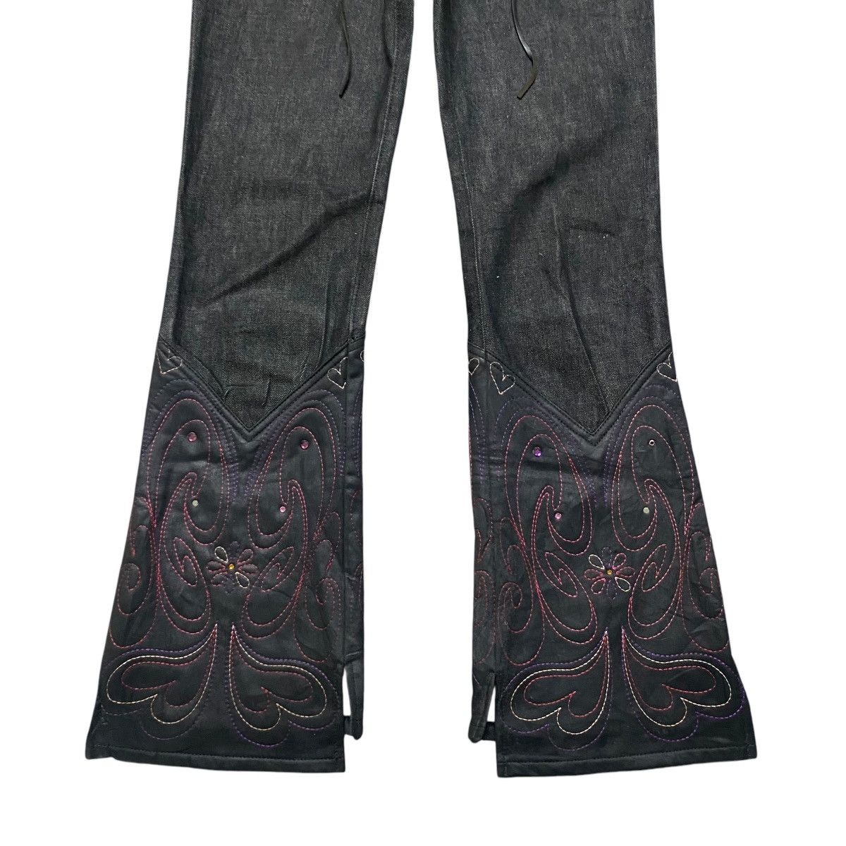 Japanese Brand EXCLUSIVE CLUTCH Lace up Denim Flare Jeans Size 28" / US 6 / IT 42 - 7 Thumbnail