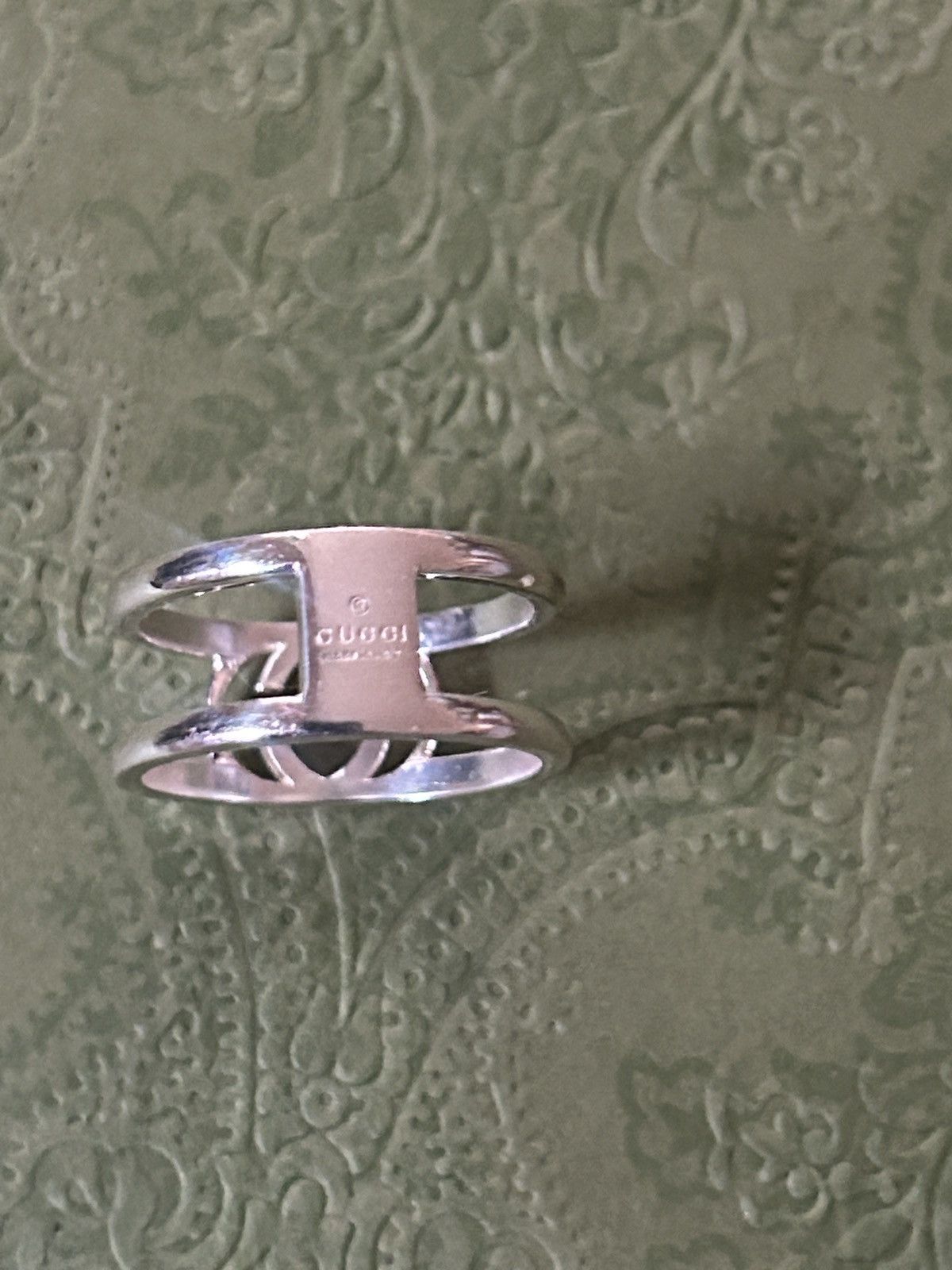 Gucci Gucci Interlocking G Wide Open Silver 925 Ring 298036 Size ONE SIZE - 6 Thumbnail