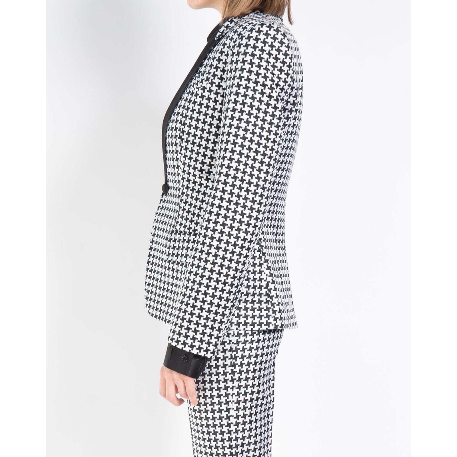 Haider Ackermann SS19 Classic Blazer in Houndstooth Silk Jacquard Size S / US 4 / IT 40 - 4 Thumbnail