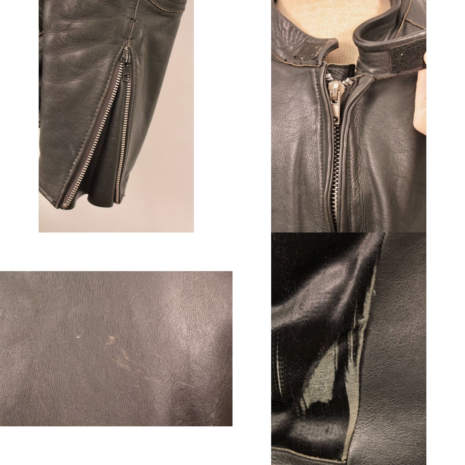 Vintage Eric Hodges Leather Racer Jacket Men's 90s Black M 1990s Motorcycle Vintage Mens Leather Jacket Size US M / EU 48-50 / 2 - 8 Thumbnail
