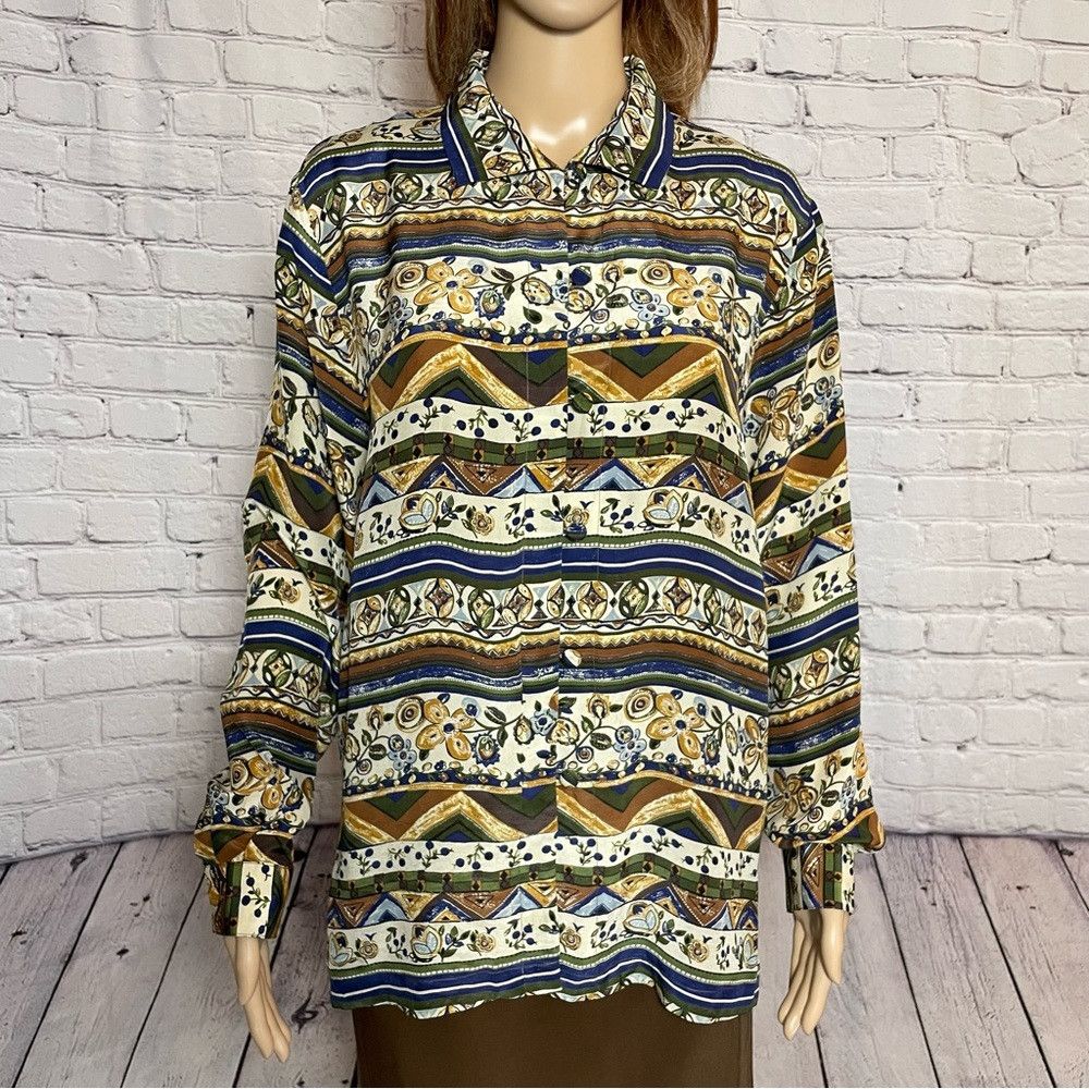 Other Vintage Quo-Silk 100% Silk Long Sleeve Blouse Size M Size M / US 6-8 / IT 42-44 - 9 Thumbnail