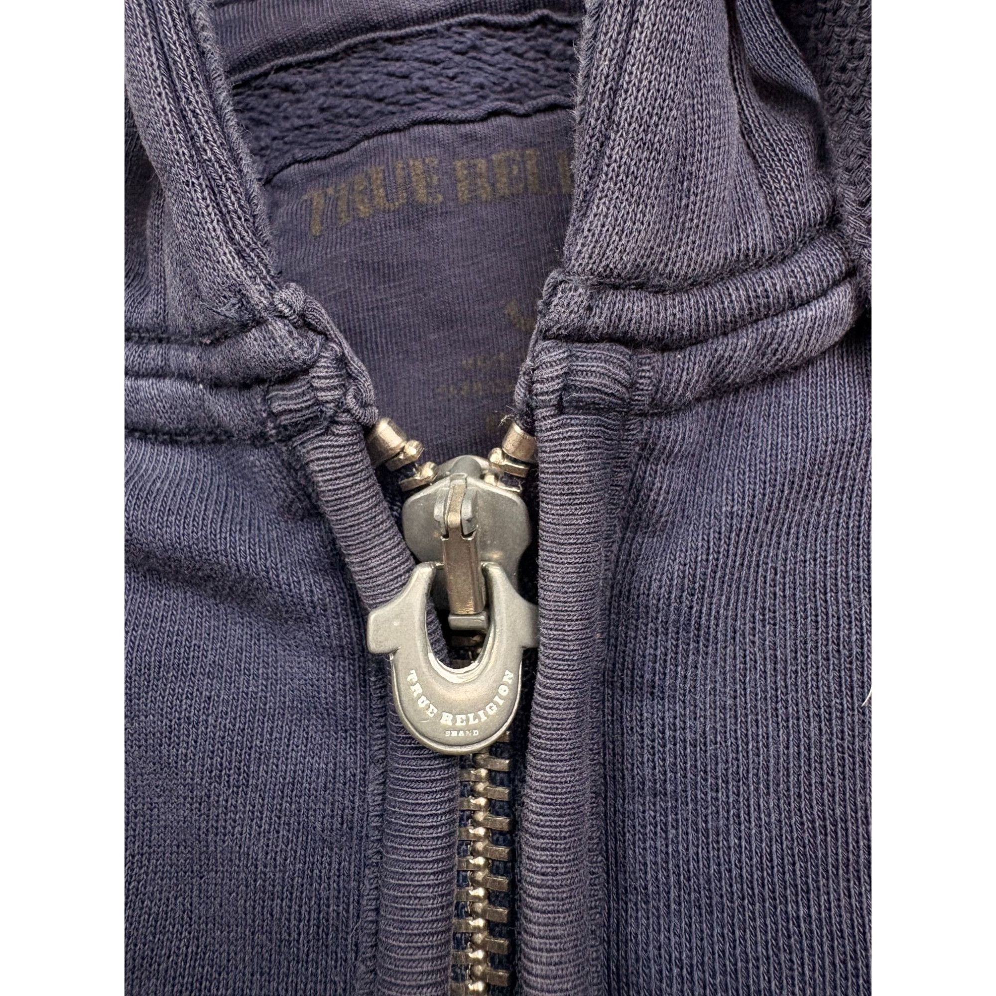 True Religion True Religion Mens Navy Full-Zip Hoodie With Drawstring Hood Size US XXL / EU 58 / 5 - 8 Thumbnail