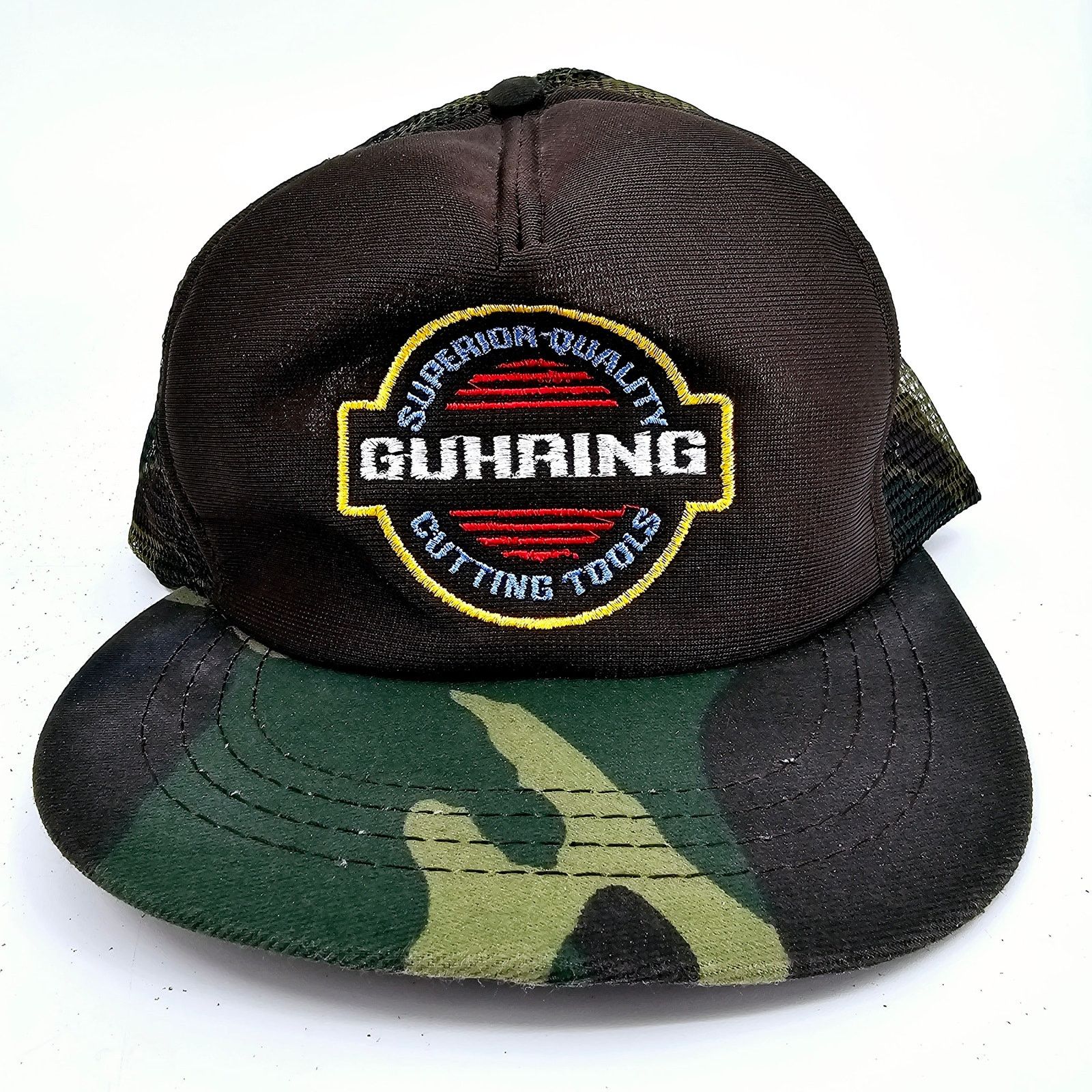 Vintage 80s Guhring Promo Camo Trucker Snapback Hat Cap Size ONE SIZE - 1 Thumbnail