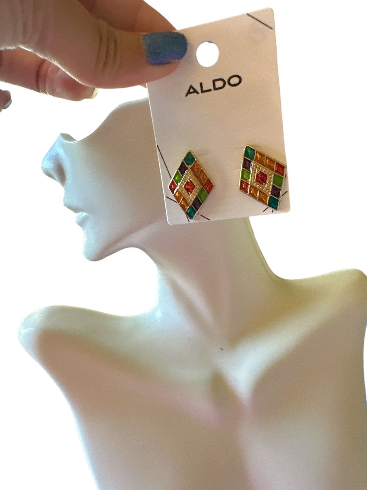 Aldo Aldo earrings colorful multicolor diamond shape studs Size ONE SIZE - 1 Thumbnail