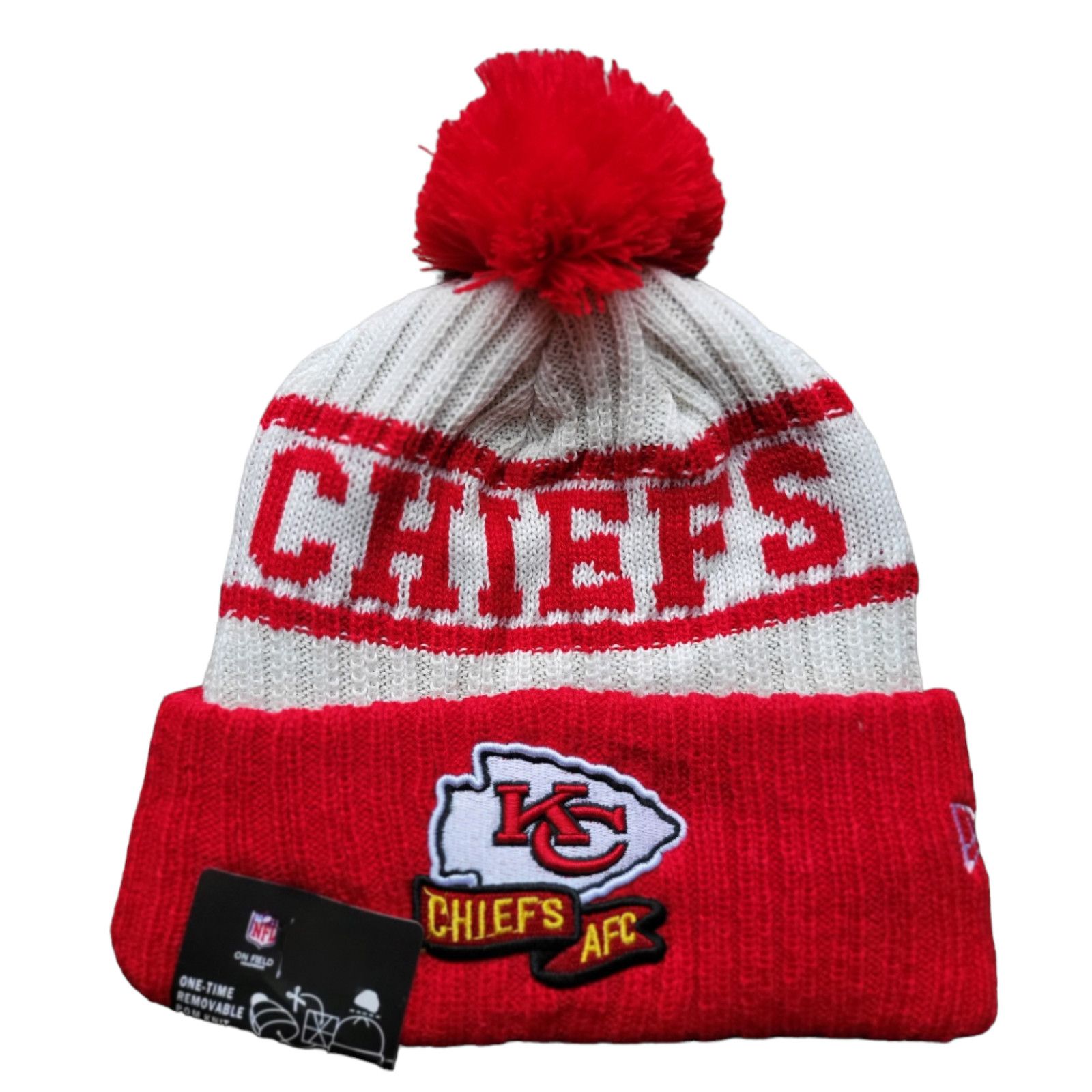 Other NWT Kansas City Chiefs Sports Knit Pom Beanie Fleece Lining Size ONE SIZE - 3 Thumbnail