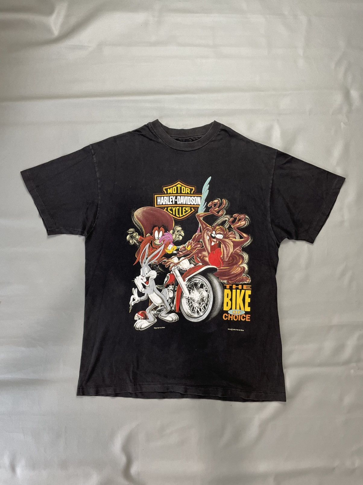 Harley Davidson × Vintage × Warner Bros Vintage Looney Tunes X Harley Davidson bartles tee Size US L / EU 52-54 / 3 - 1 Thumbnail