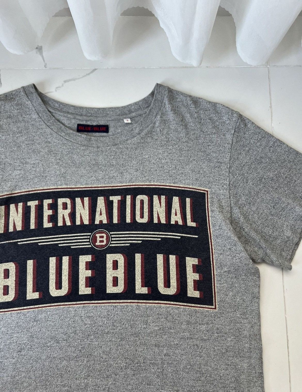 Blue Blue Japan 00's BLUE BLUE INTERNATIONAL RETRO RARE Y2K BIG LOGO TEE Size US M / EU 48-50 / 2 - 2 Thumbnail